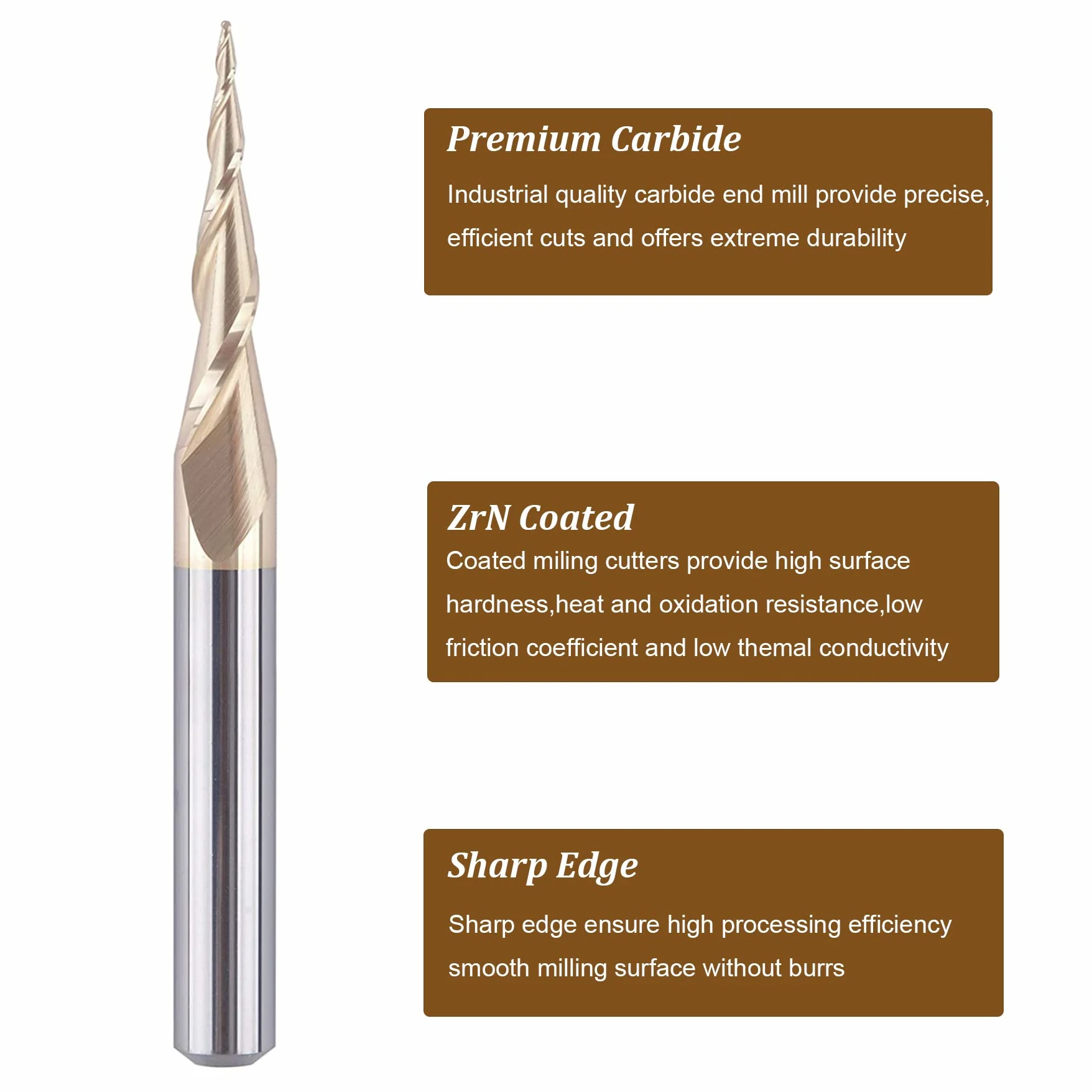 SpeTool 3 unids carburo bola nariz router bit CNC extremo molino 1/16 1/32 1/64 radio de corte para madera 3D tallado grabado MDF roble
