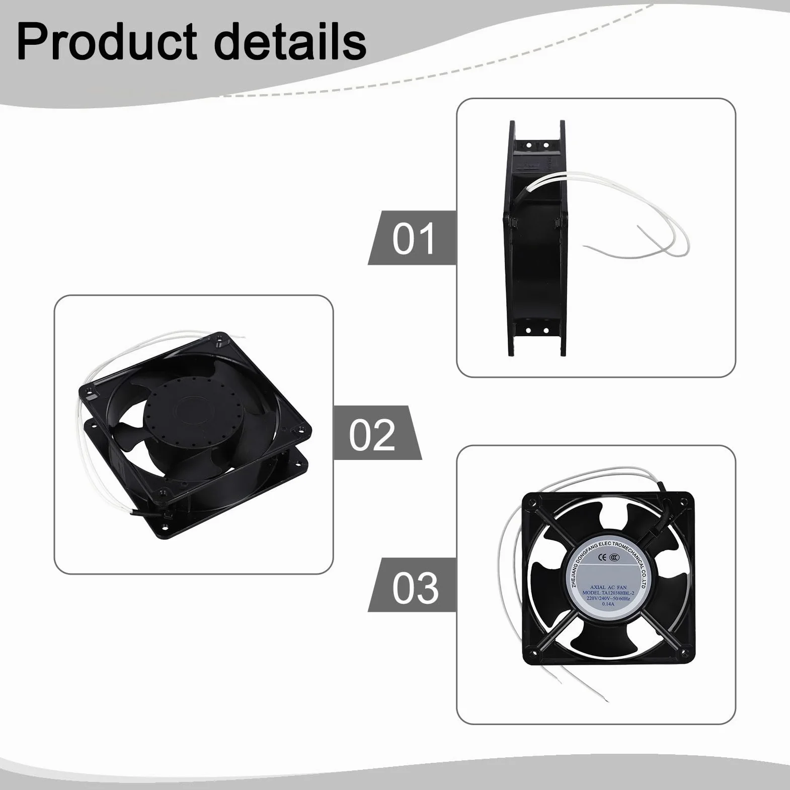 RemixAst | Ventilador para estufa de leña axial silencioso de alta temperatura | 120×120×38 mm Ventilador axial de cartucho de circulación de aire de aspas metálicas 220 V | Para chimenea insertada en