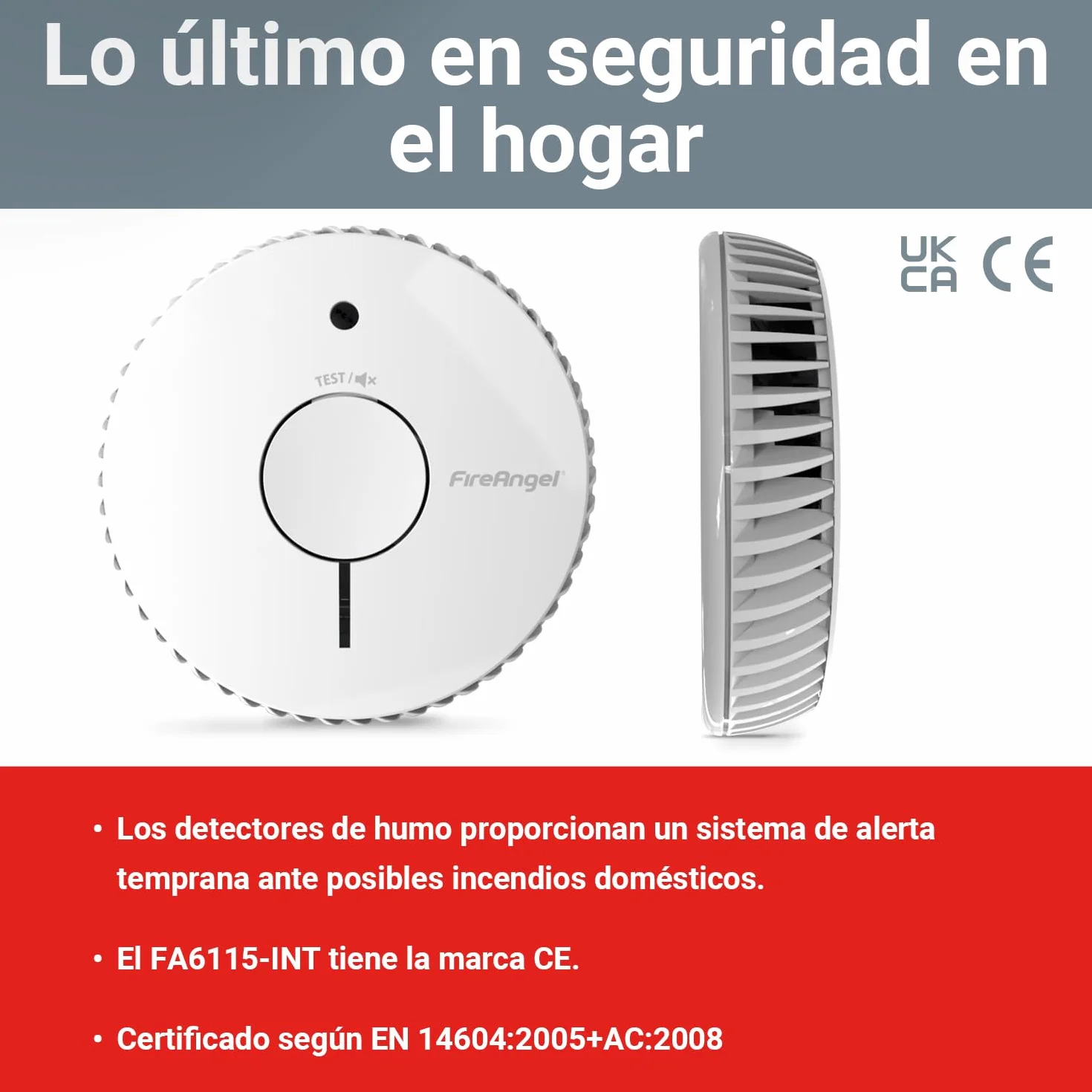 FireAngel FA6115-INT Detector de Humo Óptico con Batería 5 Años