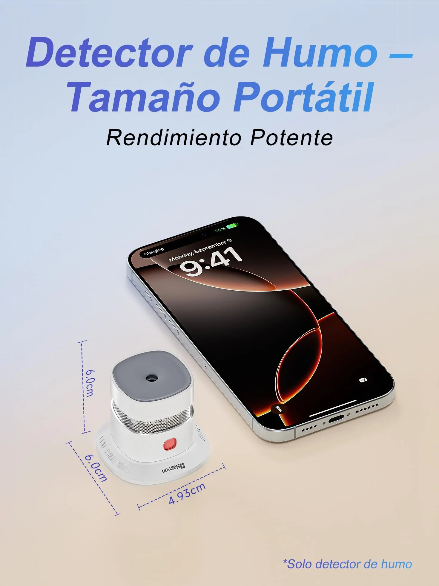 Heiman Detector de Humo Mini Fotoelectrico Alarma de Incendios 10 Años CE DBI UKCA Reddot 5 Unidad
