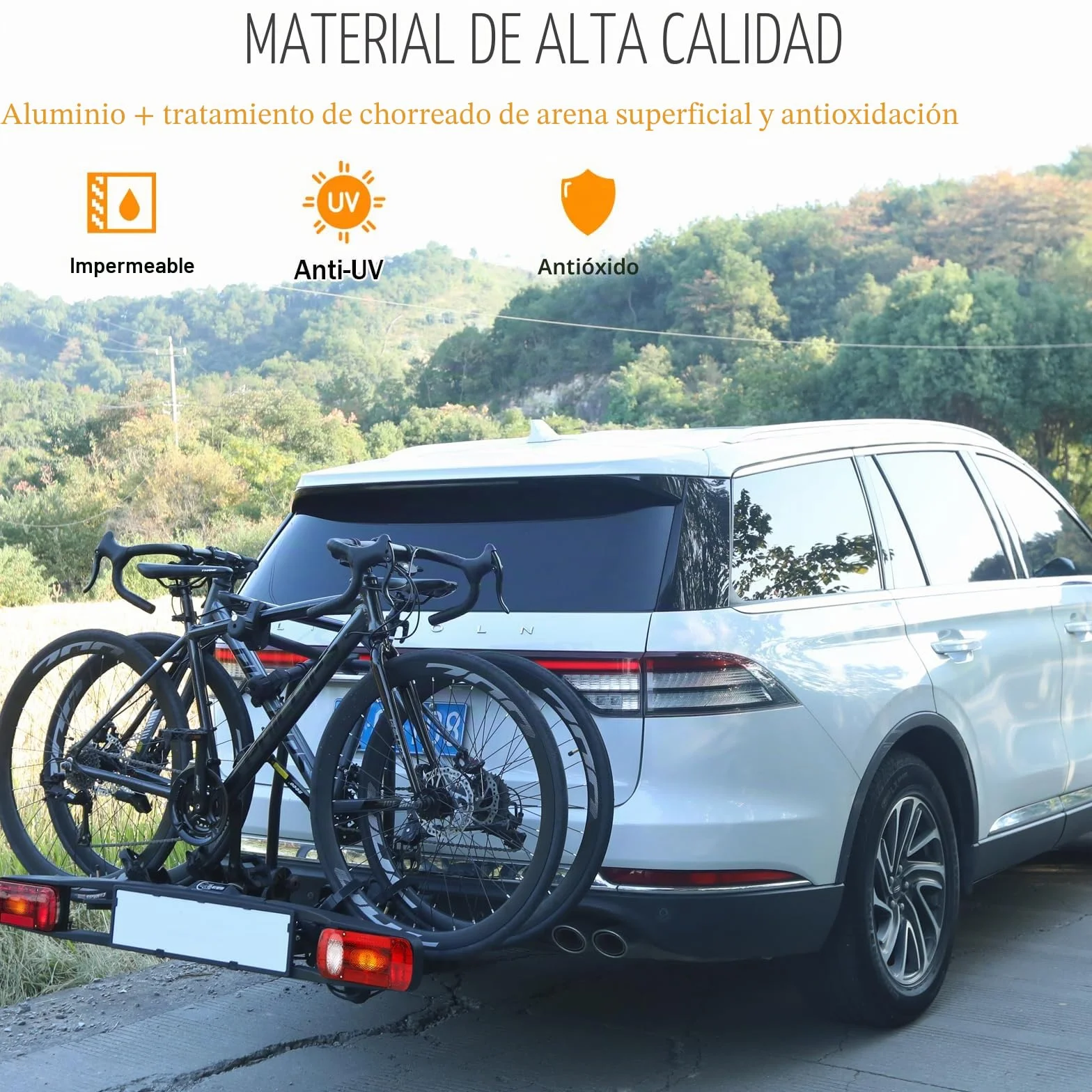 Soporte de bastidor para portabicicletas universal corto 25 cm aluminio cierre tubo U Ø 2,5-3 cm bicicleta 3-6 cm