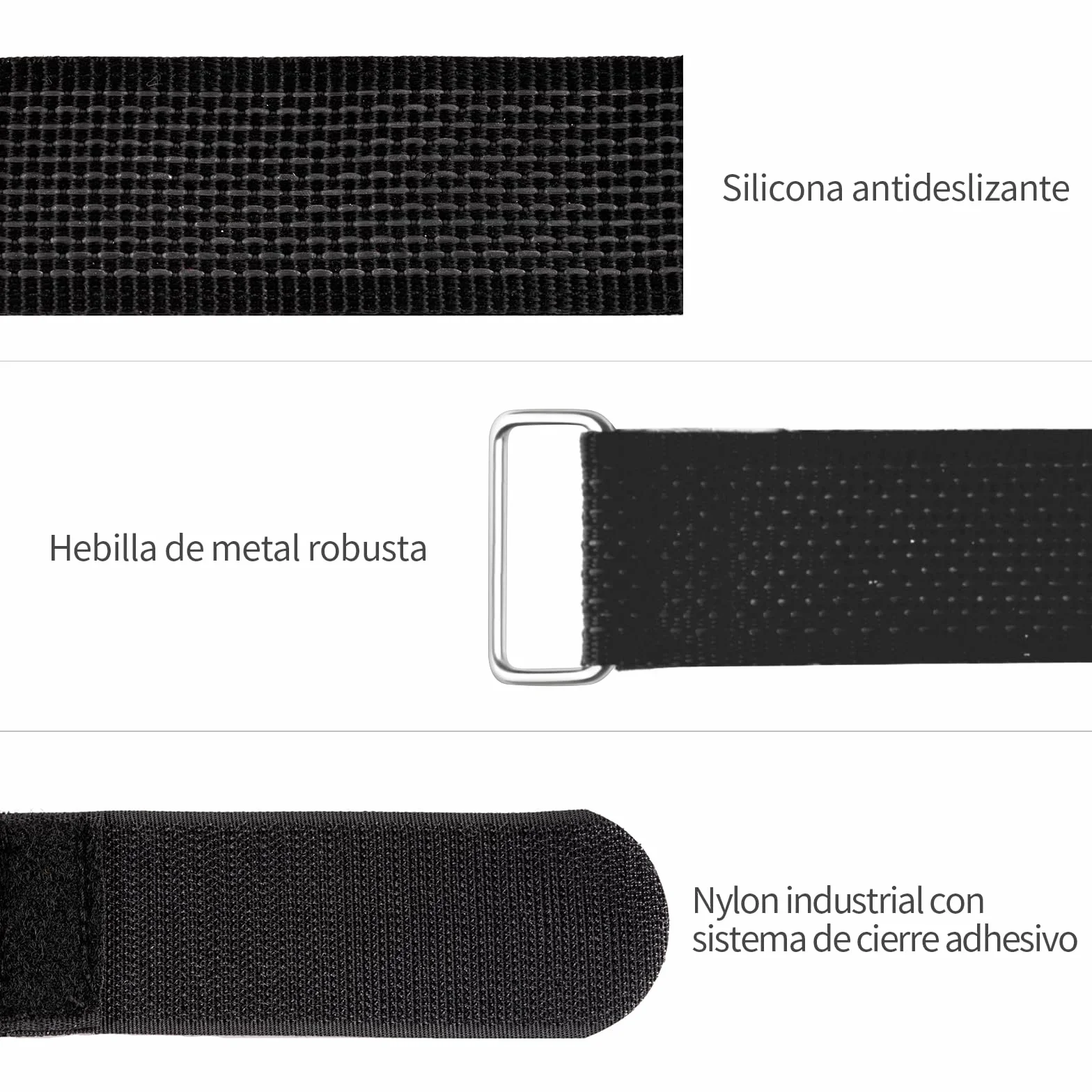 Trilancer Conjunto 4 Correas Sujeción Ajustables Bicicleta 65 cm x 3,8 cm Ganchos Presillas Soporte Auto Pared