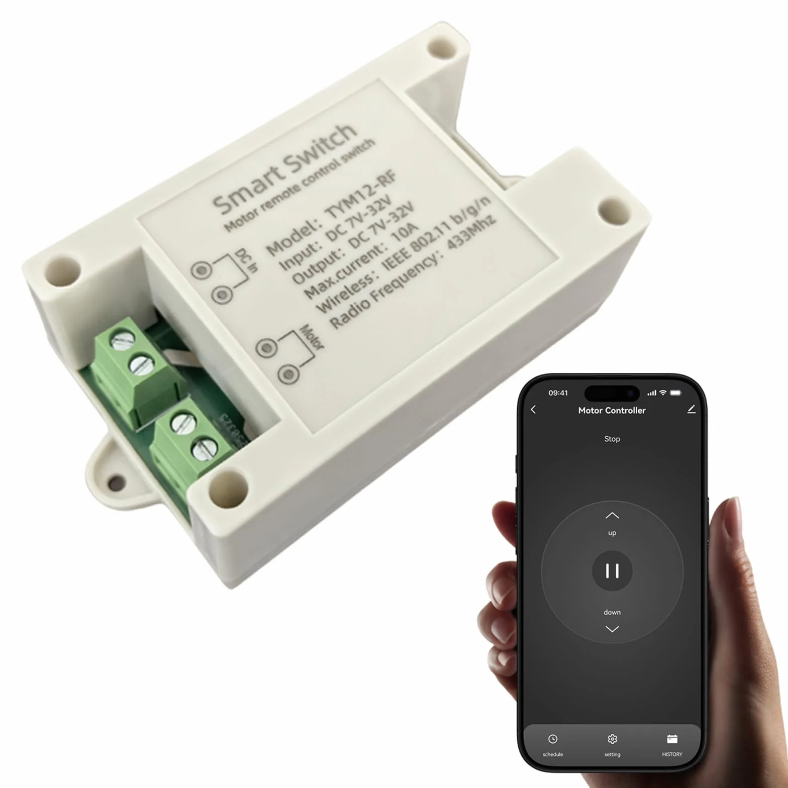 Jane Eyre Controlador inteligente WiFi para motores de CC Tuya para la Smart Life App Control remoto de actuadores lineales de 12V/24V y varillas de empuje eléctricas,Válvula solenoide,cabrestante