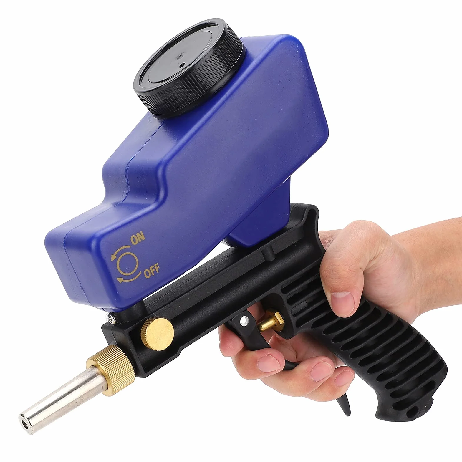 Kit de Pistola de Chorro de Arena, Pistola de Chorro de Arena con Alimentación por Gravedad, Máquina de Mano de Chorro de Arena de Aire Portátil, Herramienta de Chorro de Arena Multiusos con Conector