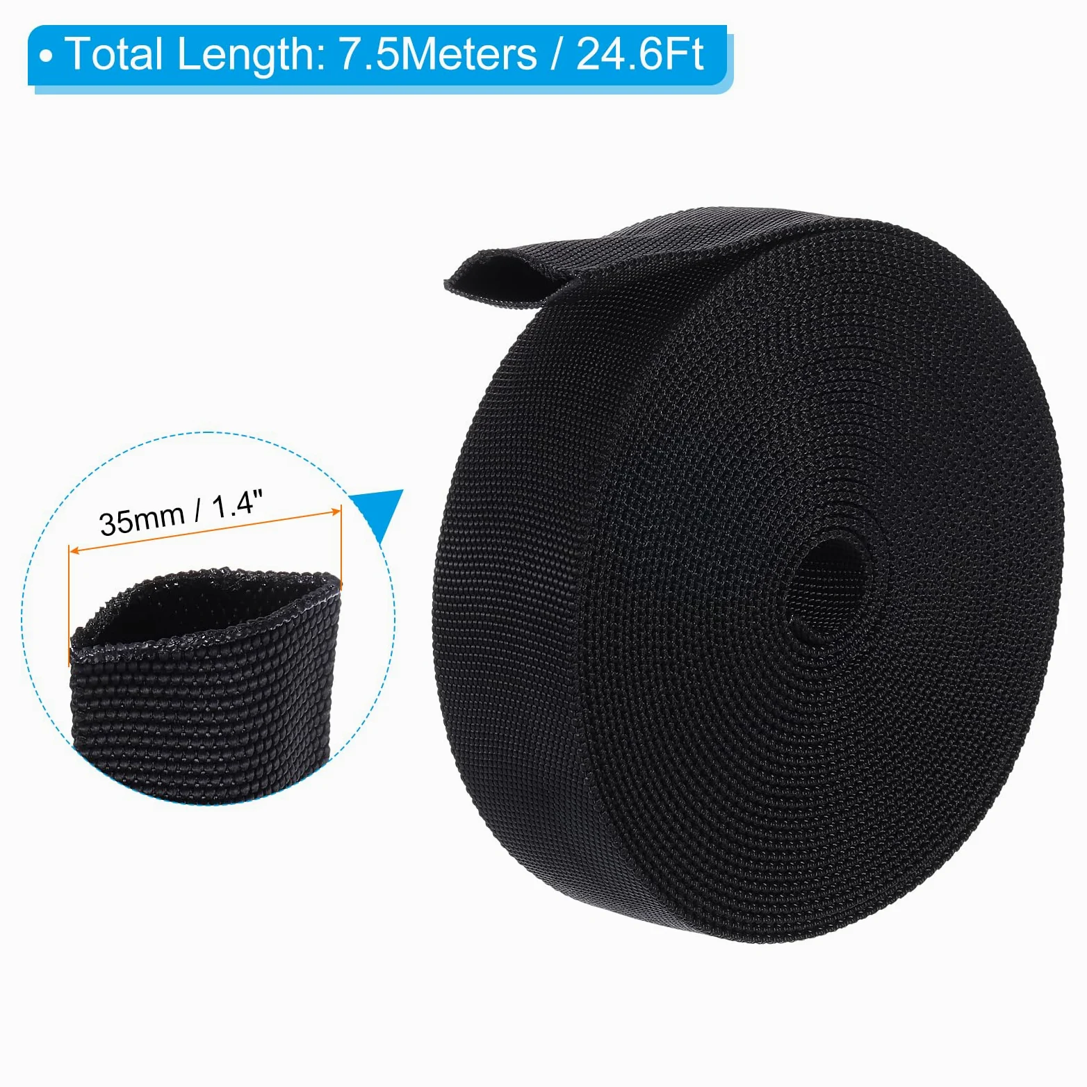 PATIKIL 0.8" Diámetro 24.6 Pies Nylon Protector Manguera Manga, Cable Cubierta Funda Protección para Soldadura TIG Antorcha Hidráulica Manguera, Negro