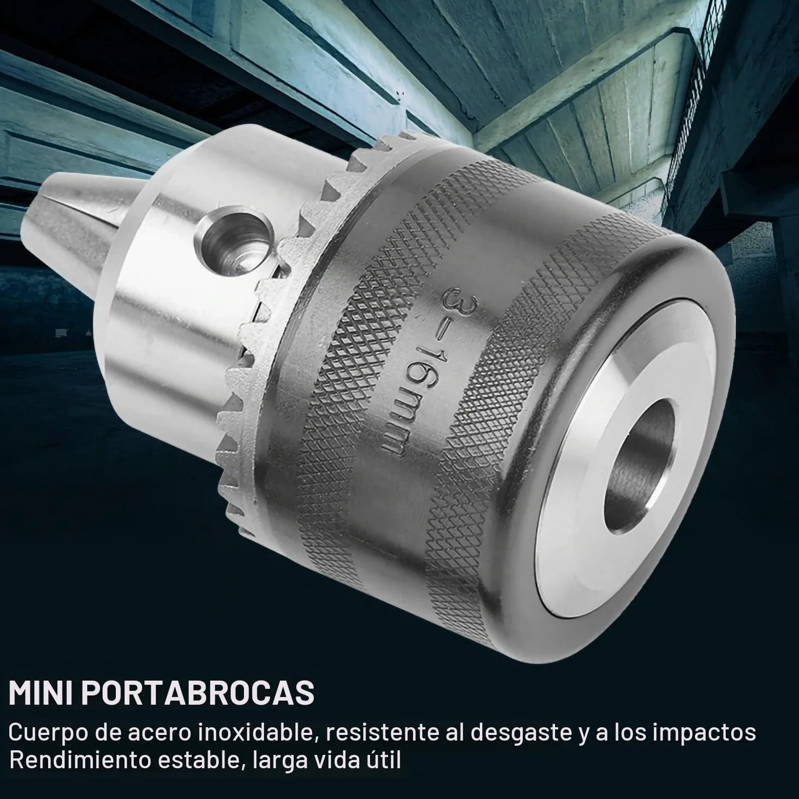 Portabrocas de 3-16 mm con llave de mandril mini para taladro eléctrico B16 / B18 / 1/2-20UNF para tornos y prensas de taladro(3-16MM[B16])