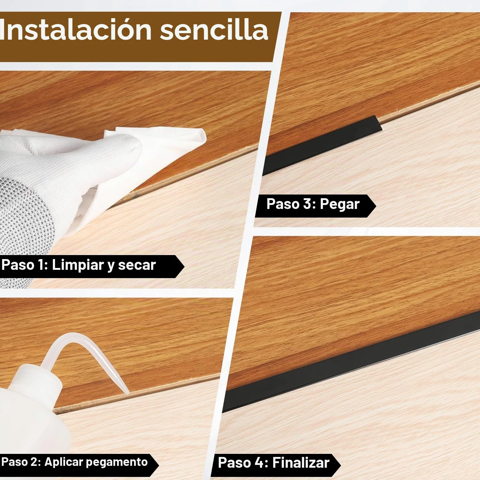 QUARKZMAN 3 Piezas 2.9 Pies x 0.39" T Moldura Tiras De Transición Para Pisos Aleación De Aluminio Cierre Para Brechas De Vinilo Entre Tablones De Laminado Baldosas Brechas En Pisos Dorado