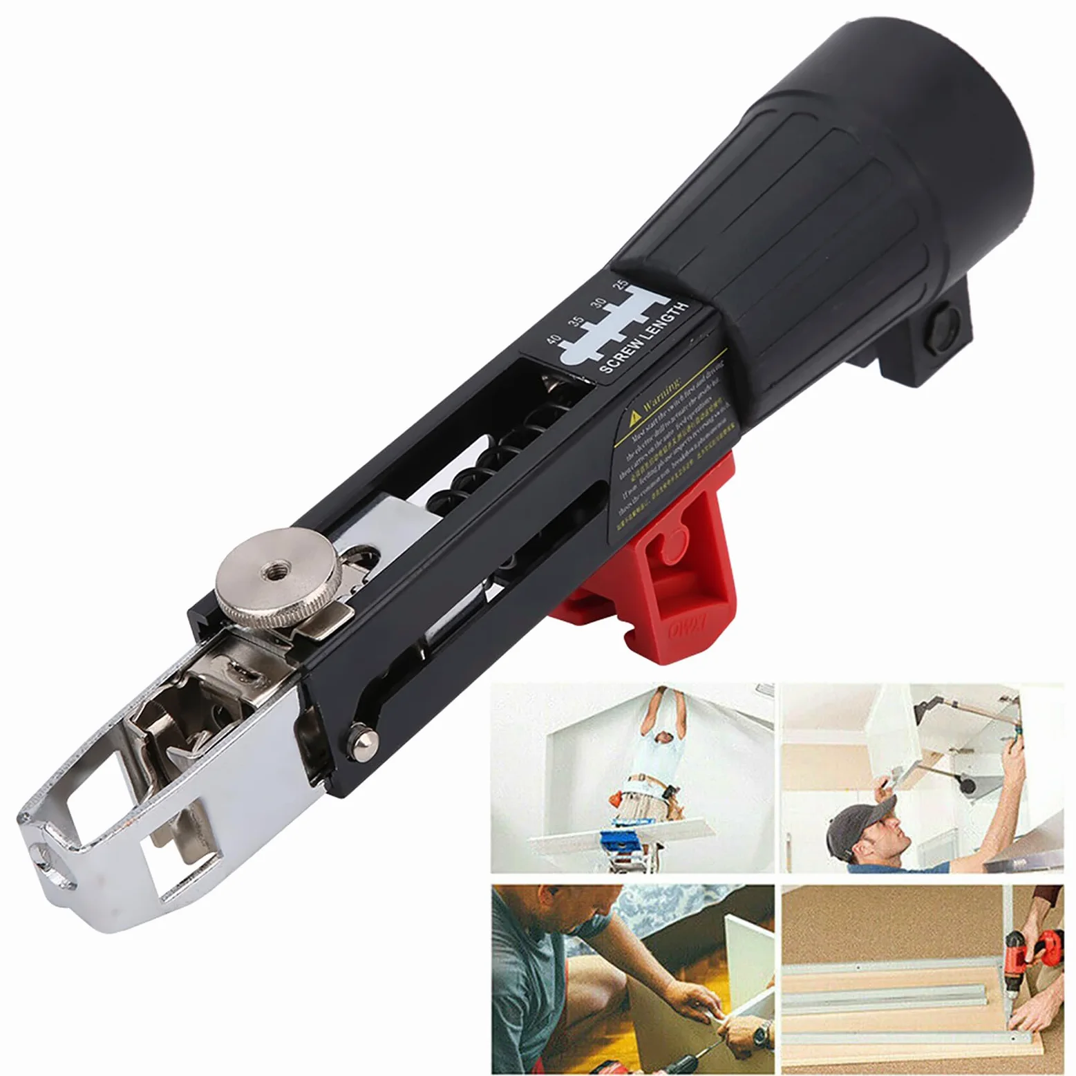 Pistola de clavos de cadena automática de material exquisito, pistola de tornillo con adaptador de aleación de aluminio, pared divisoria para placa de yeso