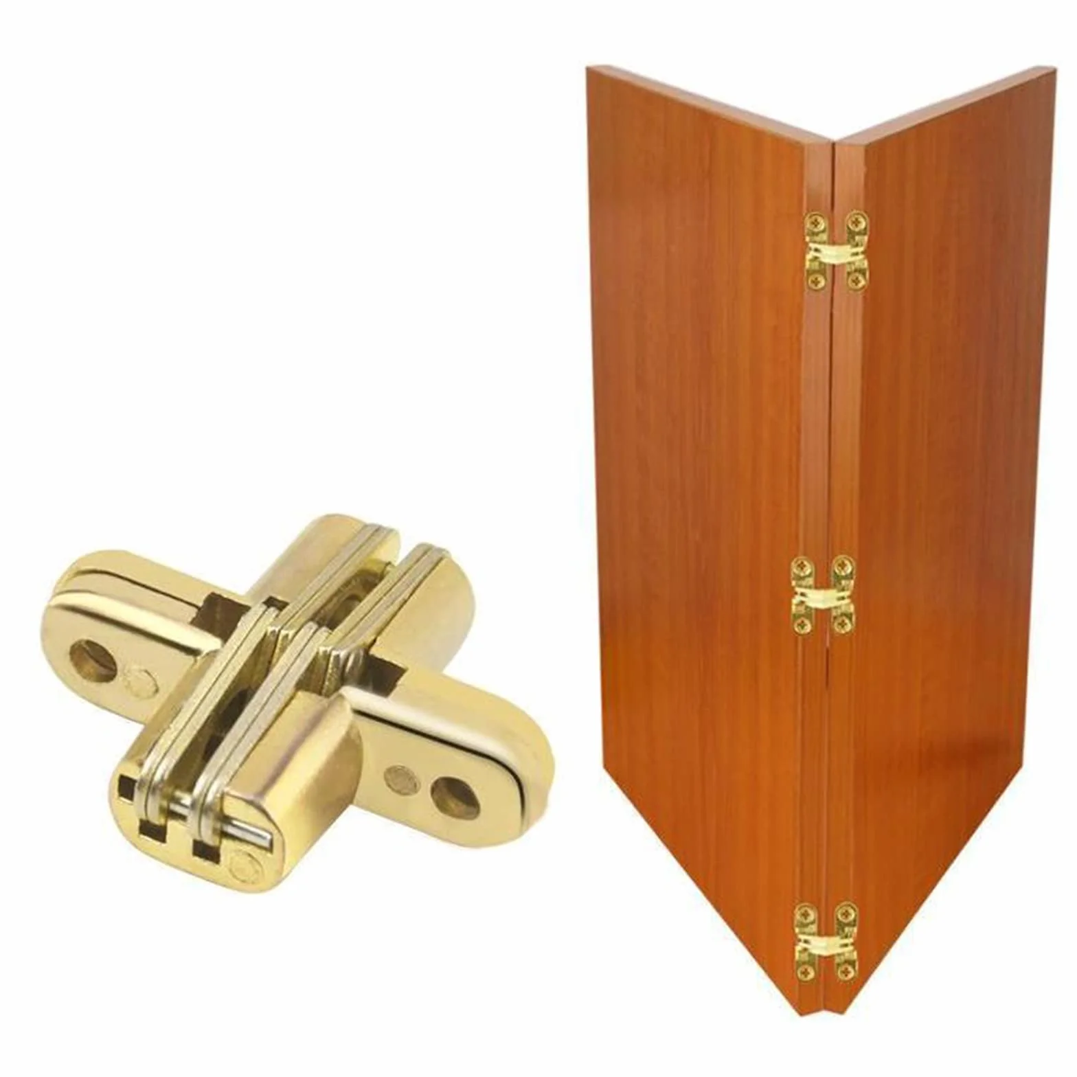 Bisagra Oculta, Bisagras Cruzadas Plegables Invisibles de 180 Grados, Atornillable, para Muebles, Puertas de Madera, Gabinetes, Armarios, 4 Pack