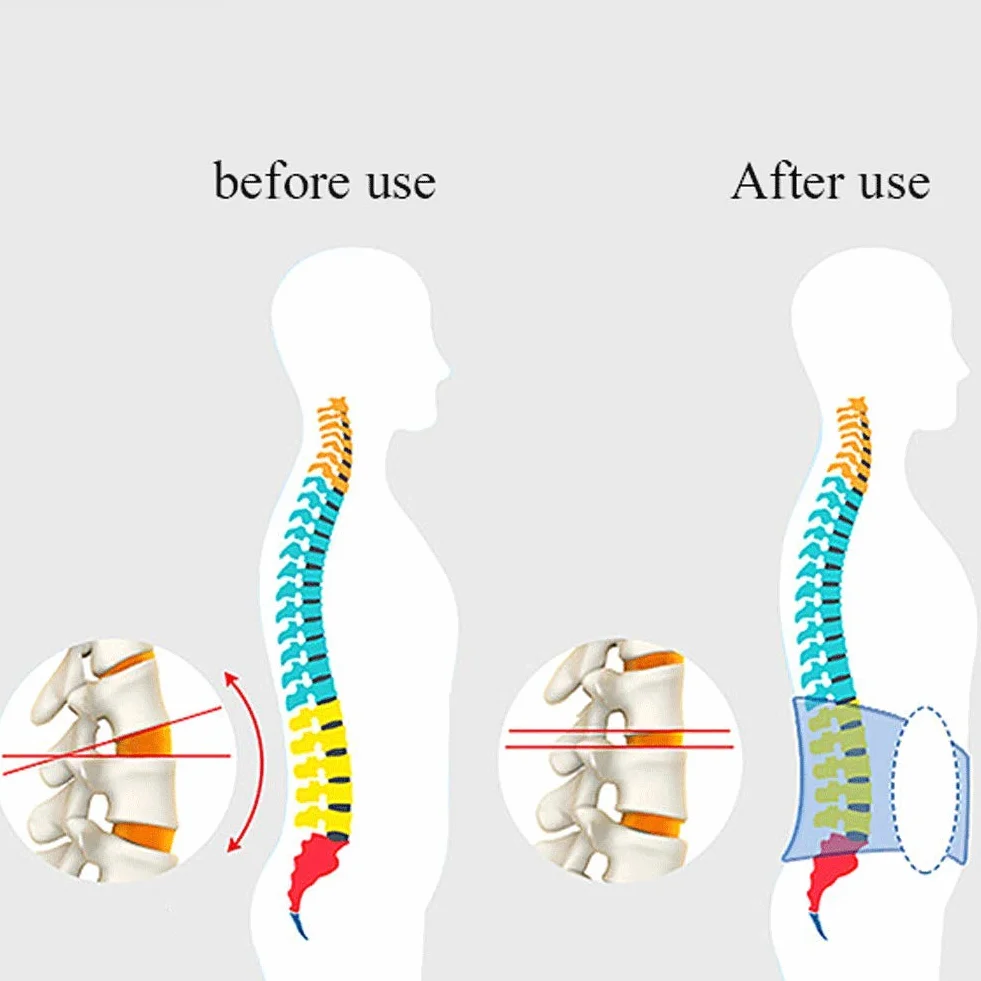 Neumático Soporte Lumbar Cinturón,Masaje Auto-Calentamiento Terapia Magnética para Dolor Alivio Y Lesión Hombres Mujer