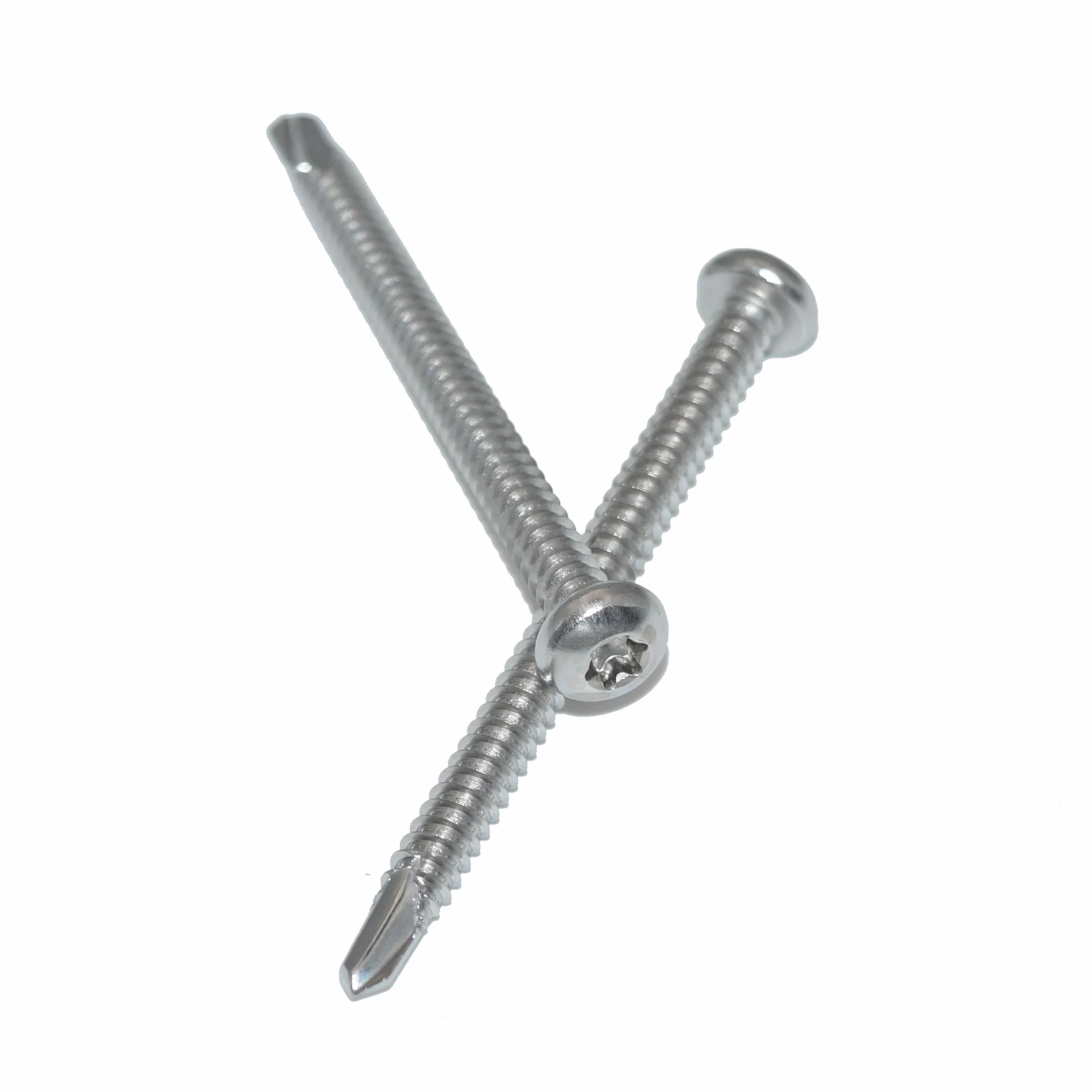 Tornillos de perforación 6,3 x 60, 20 unidades, tornillos de cabeza alomada TX – Forma M, acero inoxidable A2/V2A, tornillos autorroscantes DIN 7504/ISO 15480 – inoxidable