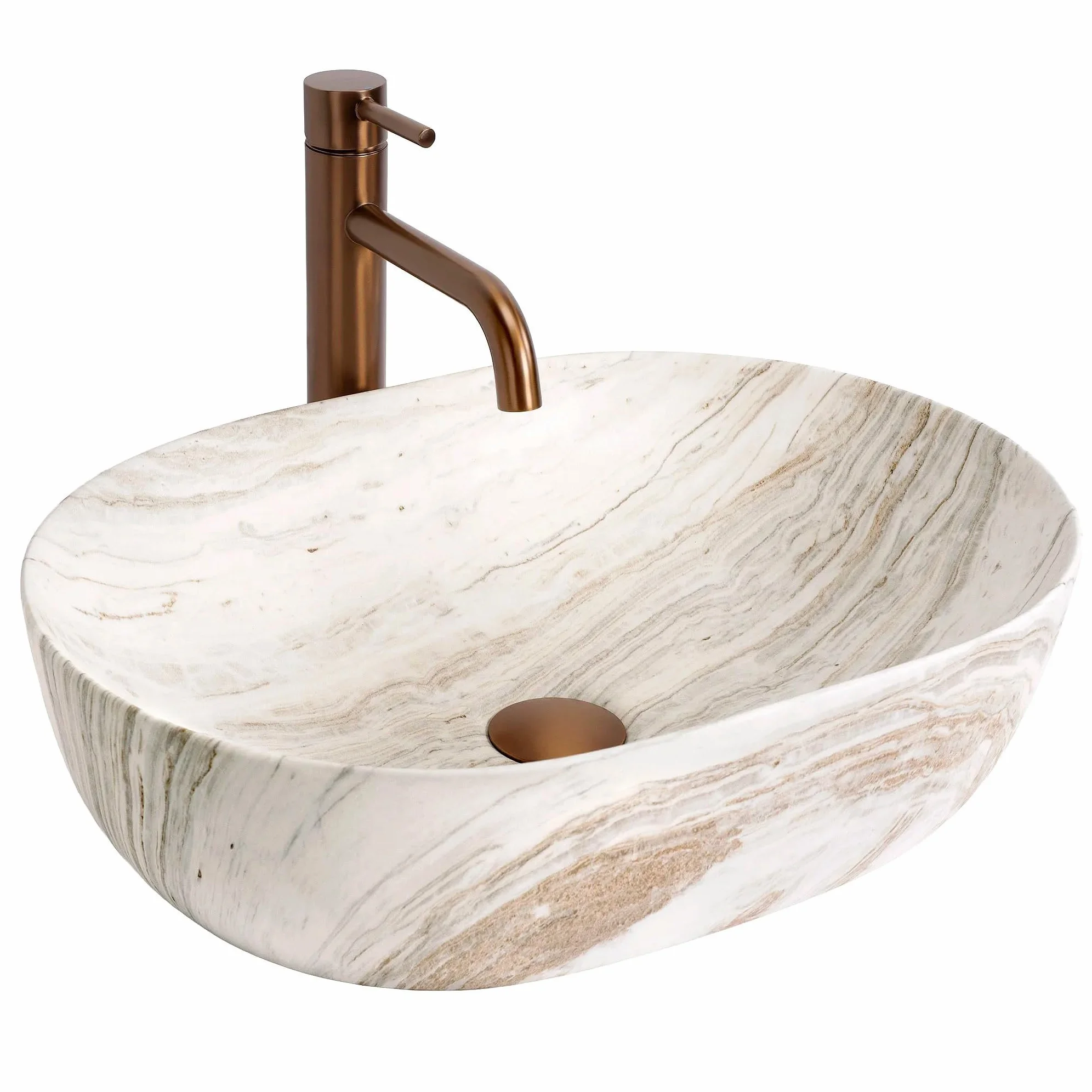 Lavabo Sobre Encimera Rea Amelia 48 Saturn Beige 48X34,5X13,5Cm
