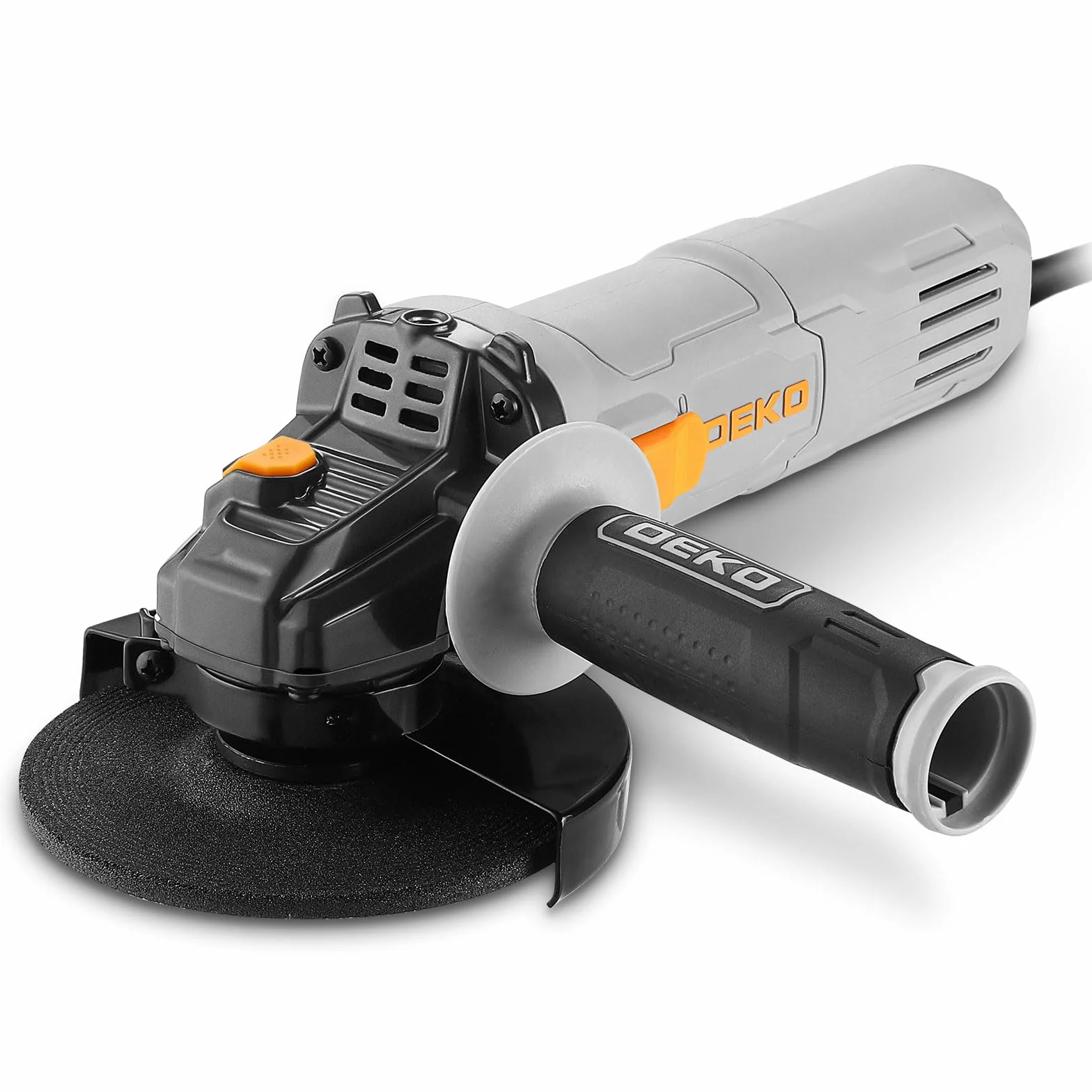 Amoladora Angular, DEKOPRO 125 mm 800W Amoladora Angular eléctrica, 12.000 RPM, Velocidad Ajustable, para cortar, lijar