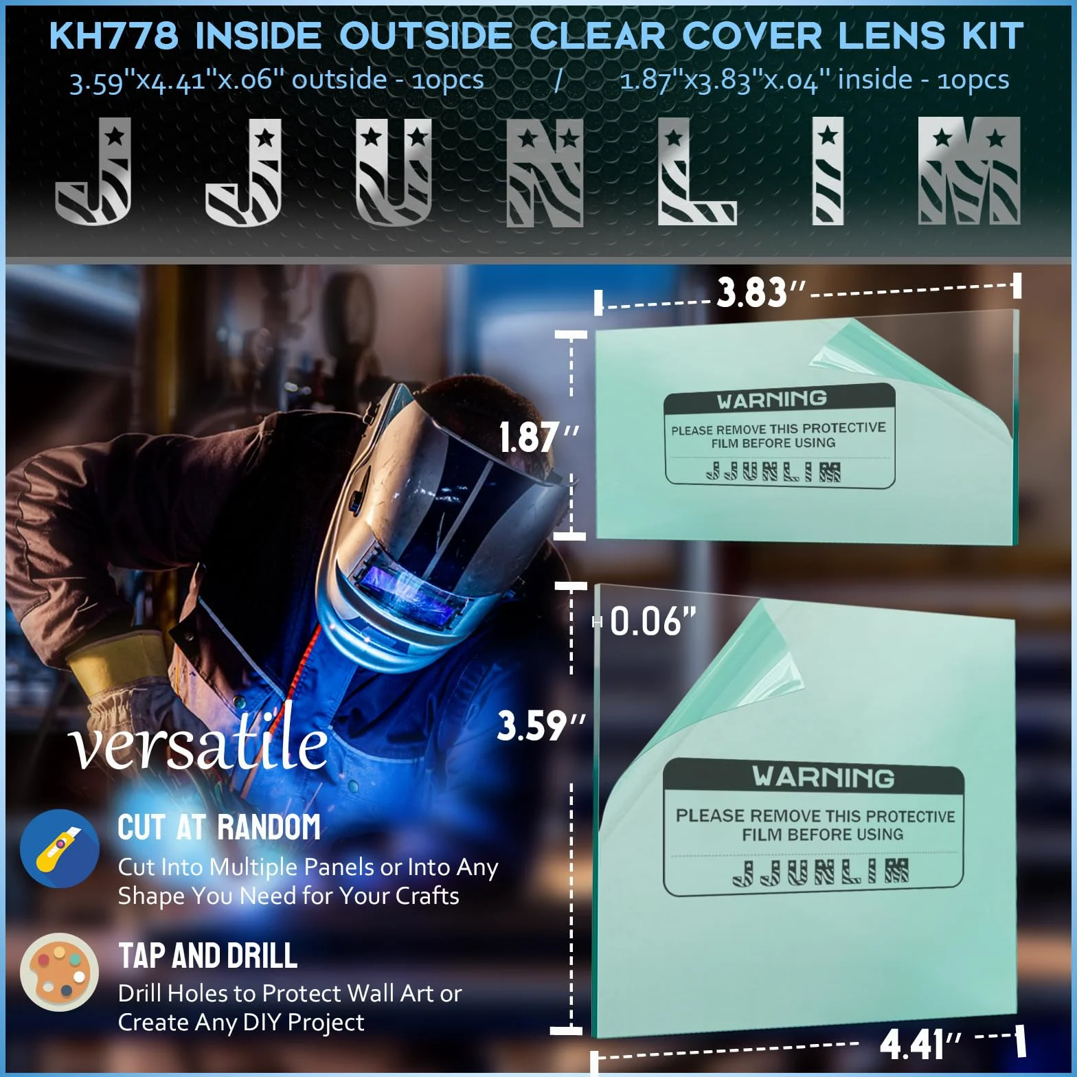 KH778 Kit de lentes de cubierta transparente interior y exterior, paquete de 20 unidades