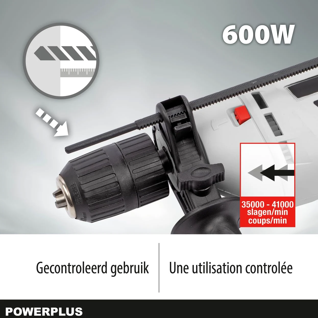 Taladro Percutor Eléctrico con cable Powerplus POWC10200 600w