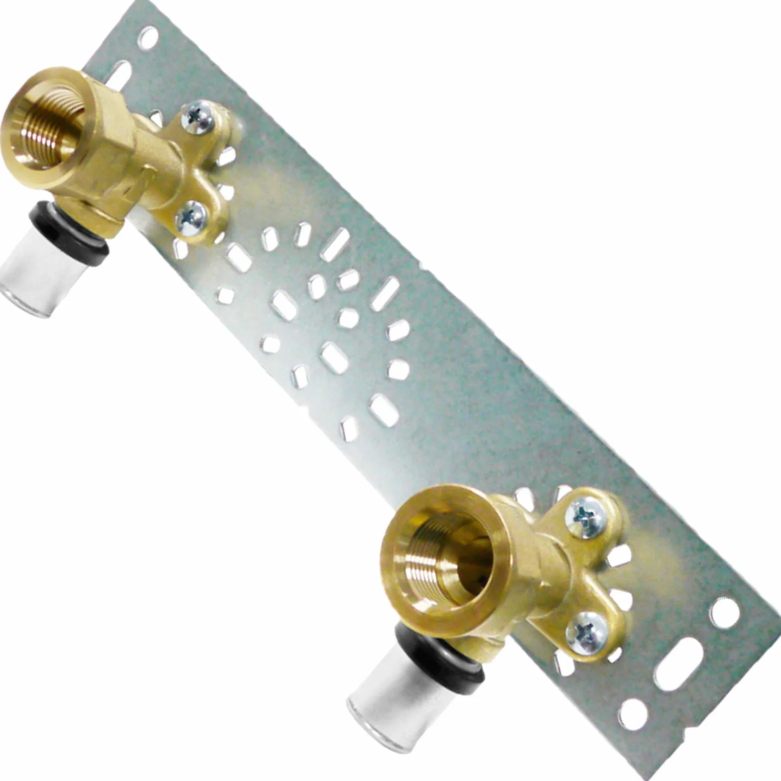 Pipetec 2x Press-Wandwinkel 20x2mm - ½" auf Montageplatte, DVGW, TH