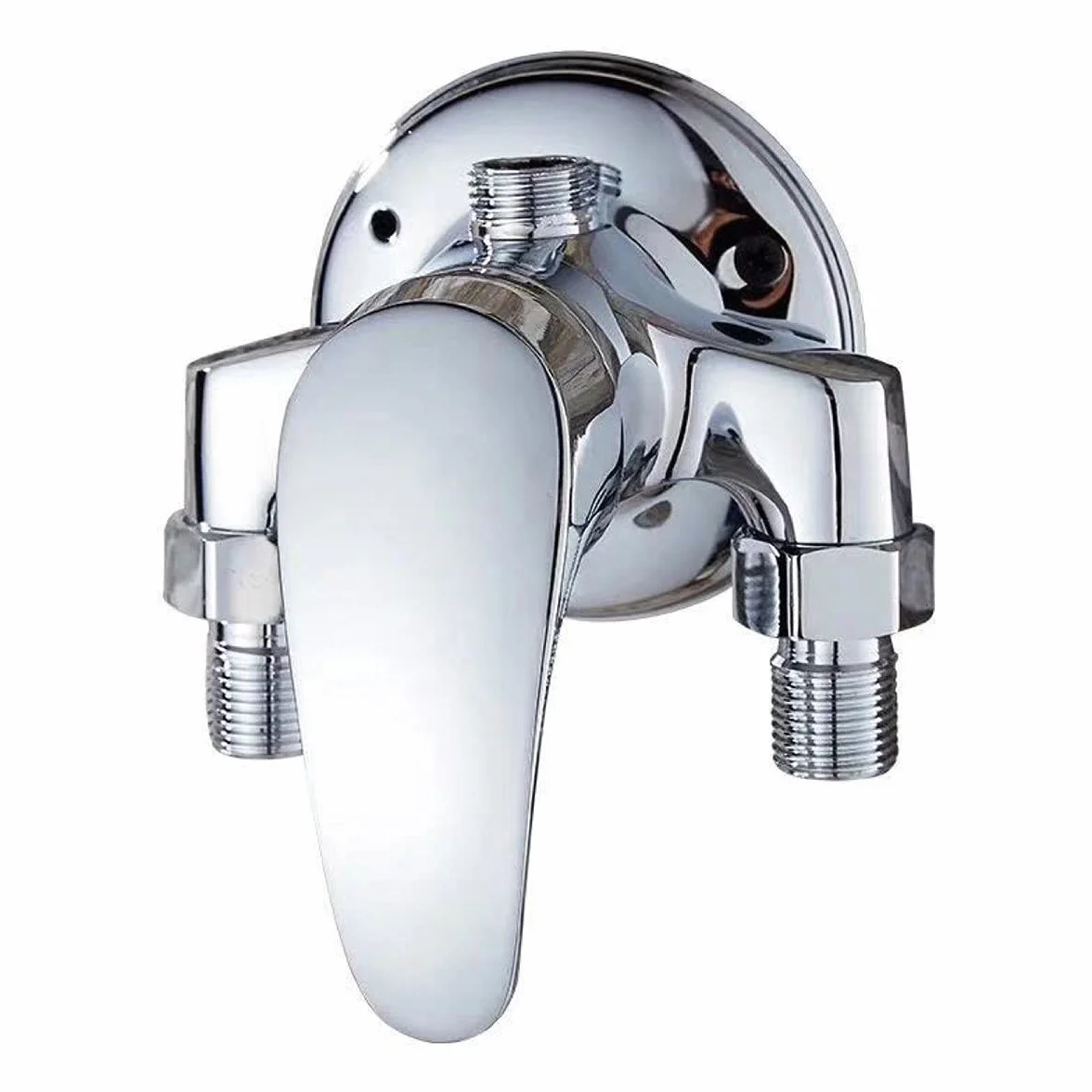 Grifo mezclador de ducha montado en pared de latón para baño, monomando para agua fría y caliente, cromo