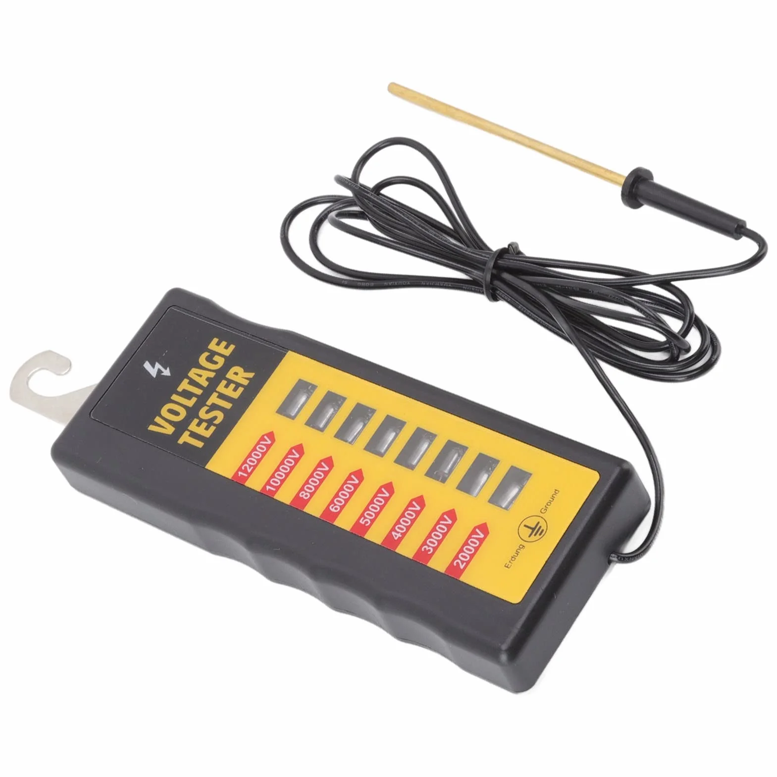 Detector de Fallas de Cerca, Probador de Voltaje de Cerca Eléctrica Portátil Resistente Al Agua con 8 Luces de Neón Máximo 12 KV para Caballos para Granjas