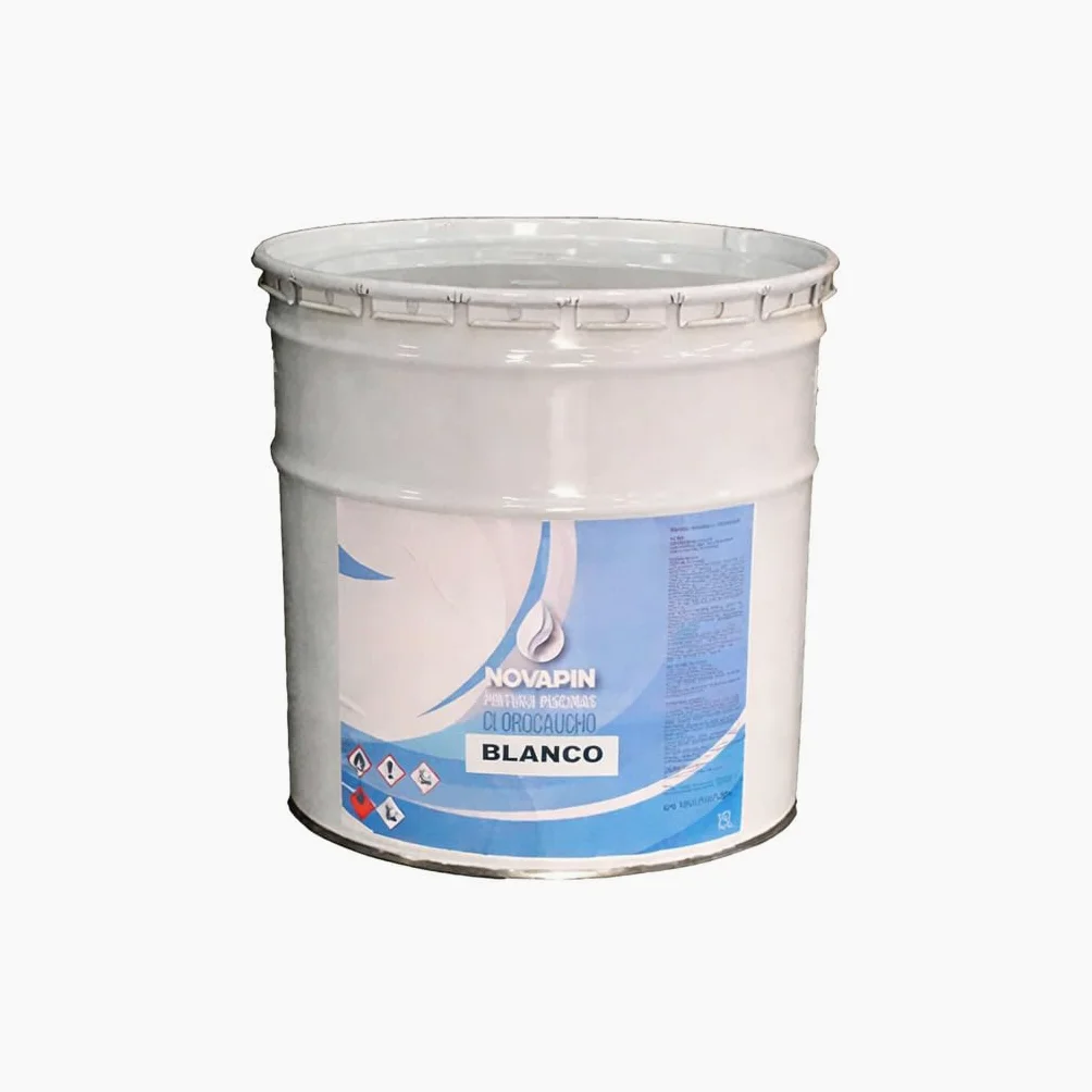 Pintura para piscinas al clorocaucho. Color Blanco. Envase de 4 litros - NOVAPÍN