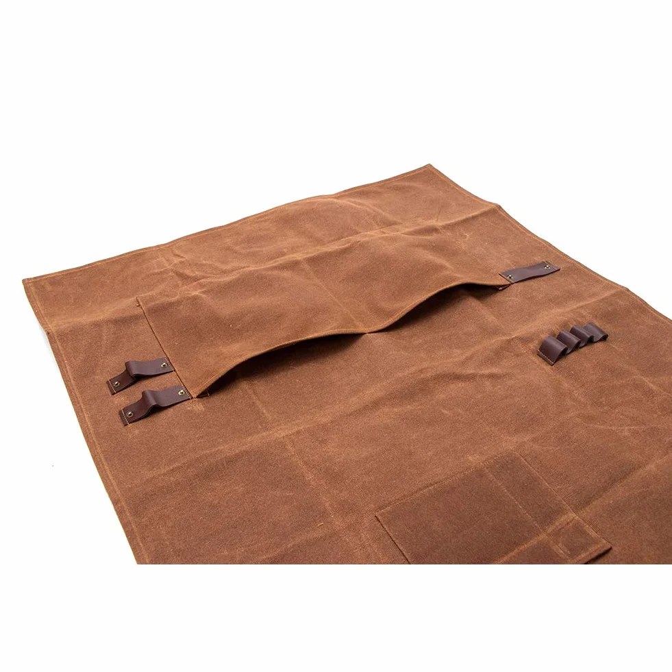 Delantal de trabajo para hombre de trabajo, resistente, lona encerada, ajustable, con 3 bolsillos grandes para ingenieros, carpintero, manualidades, cocina, jardín, cerámica, taller de artesanía