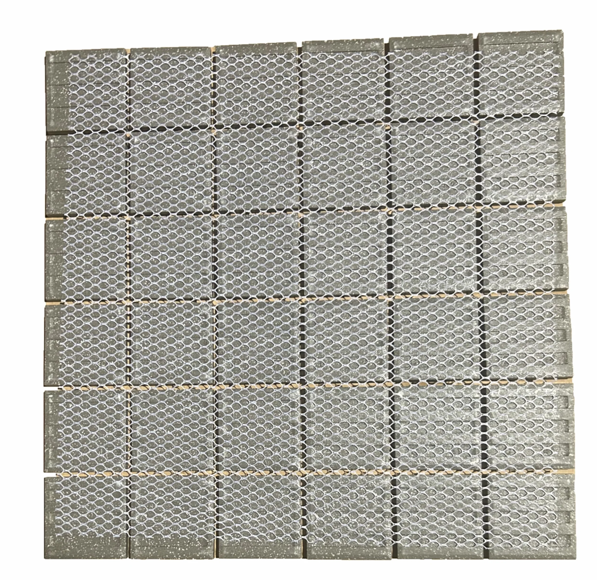 Mosaico enmallado de Porcelánico Todo Masa 4,8x4,8cm Modelo U014 Gris Oscuro Sal&Pimienta Malla 30x30cm