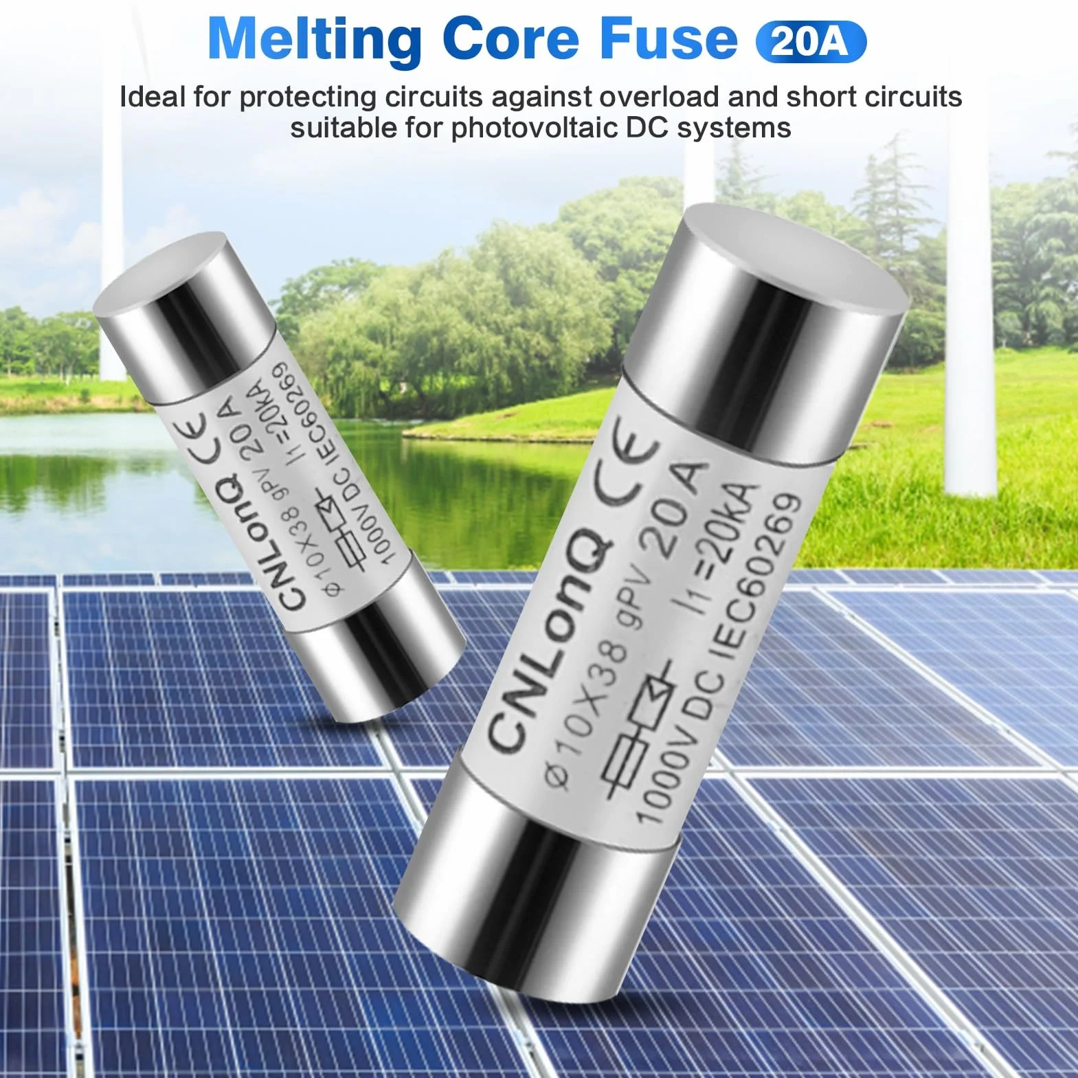 DEWIN Fusibles fotovoltaicos 10X38 mm DC1000V 20A Tipo gPV Solar
