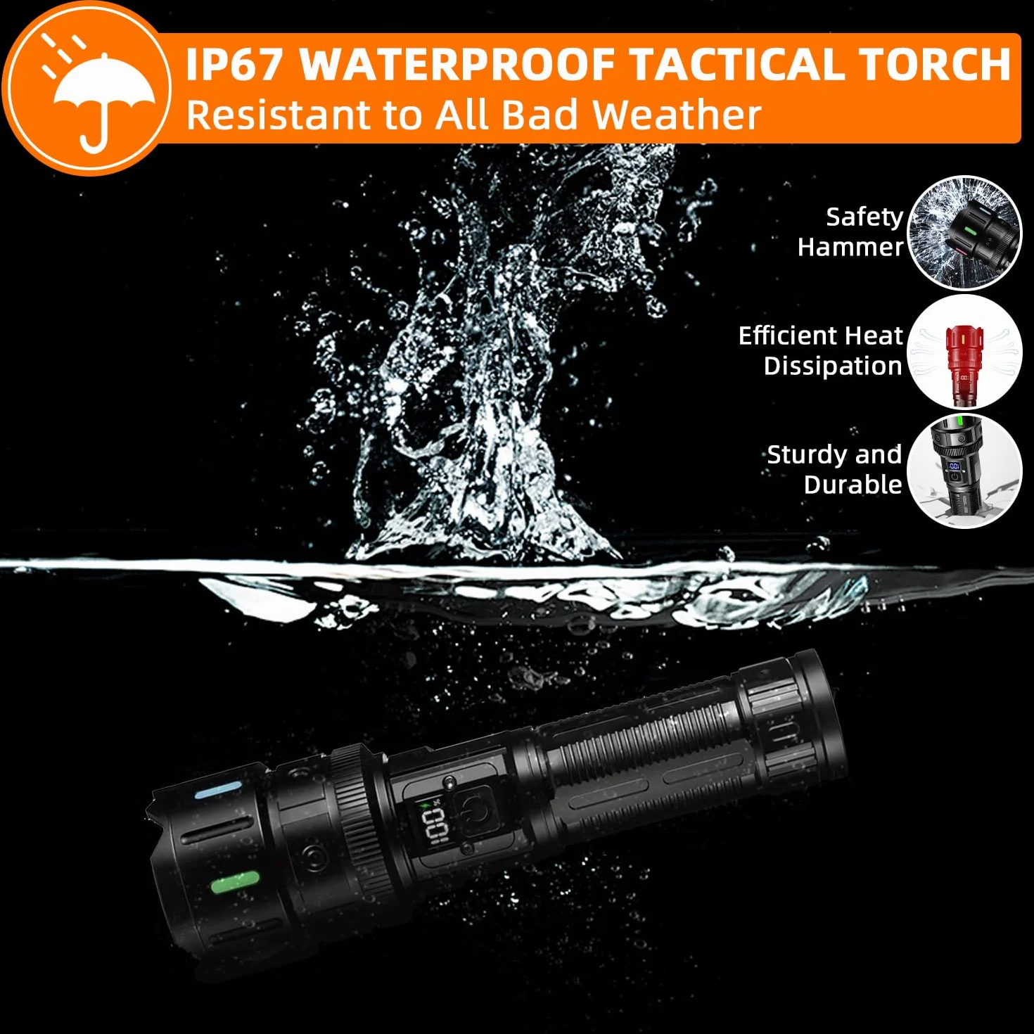 Linternas LED Alta Potencia,1200000 Lúmenes Linterna LED Recargable, Linterna Super Potente Largo Alcance, Linternas Tactica Impermeable, Profesionales Flashlight para Emergencias Camping Regalo