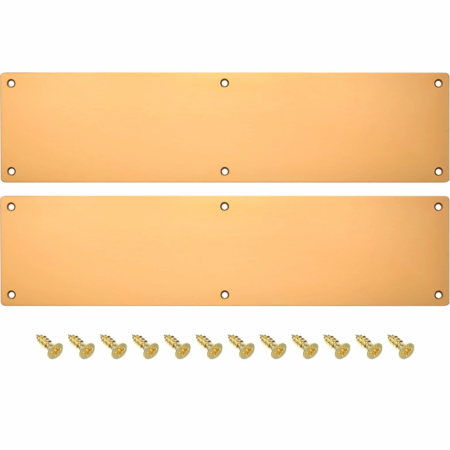 sourcing map 2 piezas Placa inferior para puertas, Placa protectora de puerta de aluminio de 10 x 40 centímetros, espesor de 2 mm, para puerta delantera o trasera exterior, dorado