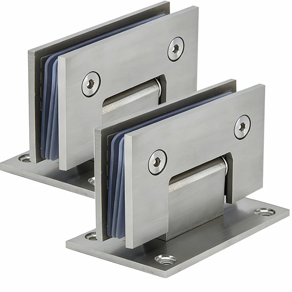 Dos clips de cristal de apertura de 90°, 8-12 mm, acero inoxidable, montaje en pared, sin marco, montaje en cristal, bisagra para puerta de ducha T-Clip