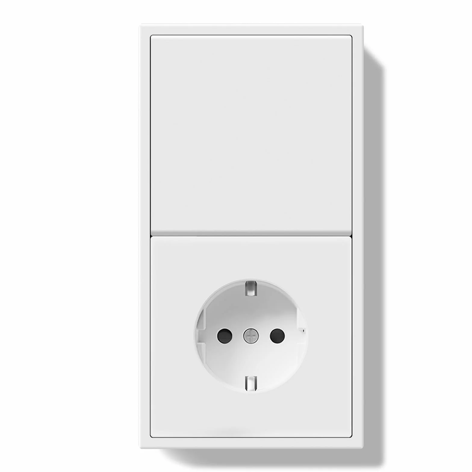 Schuko Enchufe de Pared con Interruptor, 1 Gang 2 Vía, Montaje Empotrado, 150x80mm Blanco
