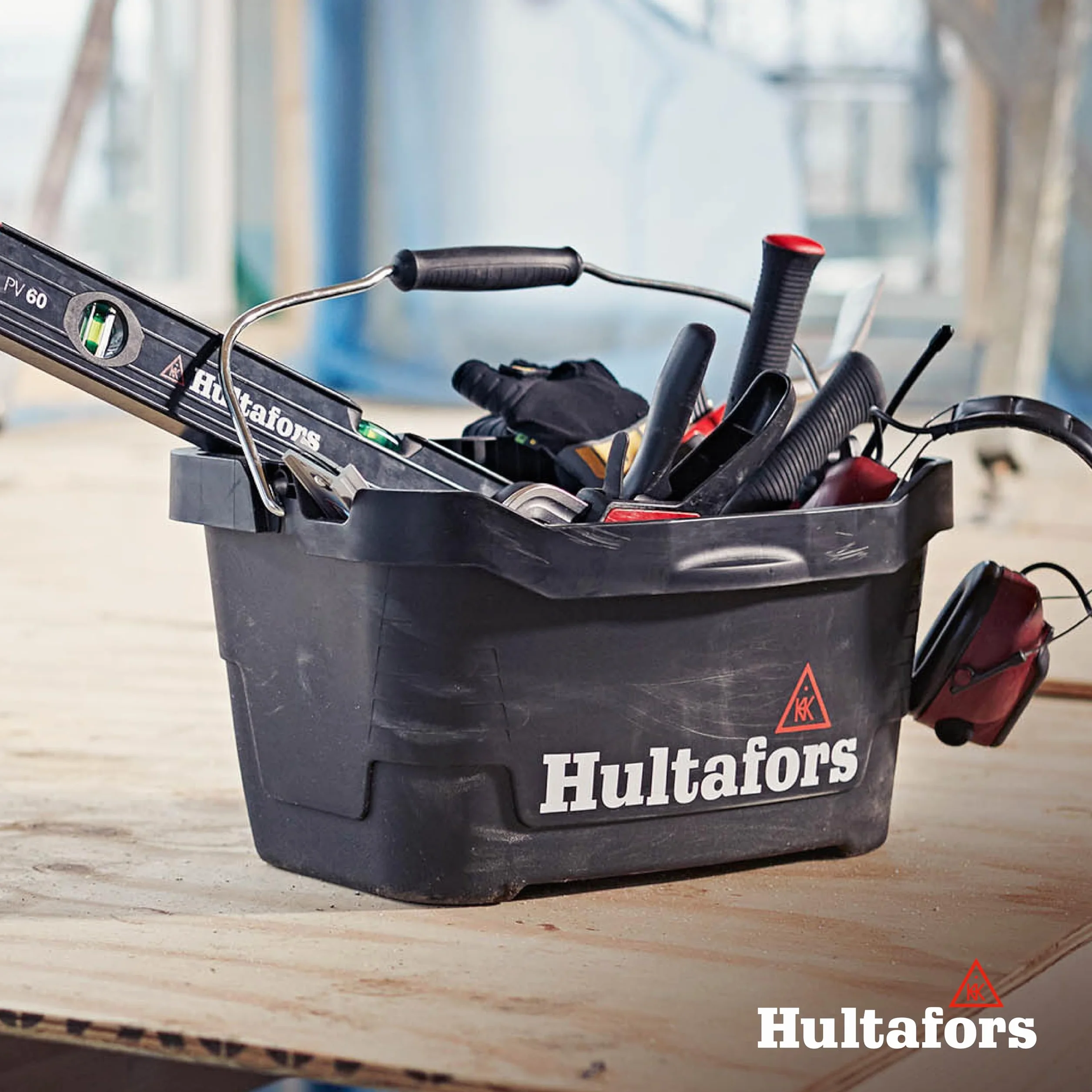 Hultafors Cubo para Herramientas de 15 litros I I con Capacidad para hasta 100 kg | Cubo con construcción ultrarresistente y Forma ergonómica I Made in Sweden I 590101