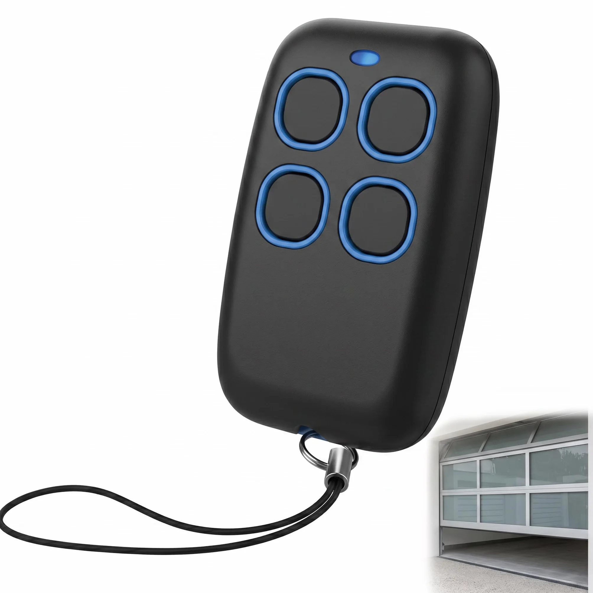 Mando a Distancia Universal 4 en 1, Rolling Code y Código Fijo para 280-868 MHz, Mando Copiador Impermeable para Coches, Puertas de Garaje, Persianas Enrollables, Automáticos, Azul
