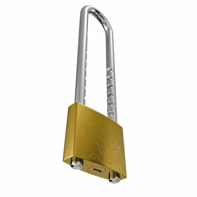 Amig Candado de Seguridad Arco Extra Largo Regulable 63-150 mm Cuerpo Latón Acero Doble Cierre 2 Llaves