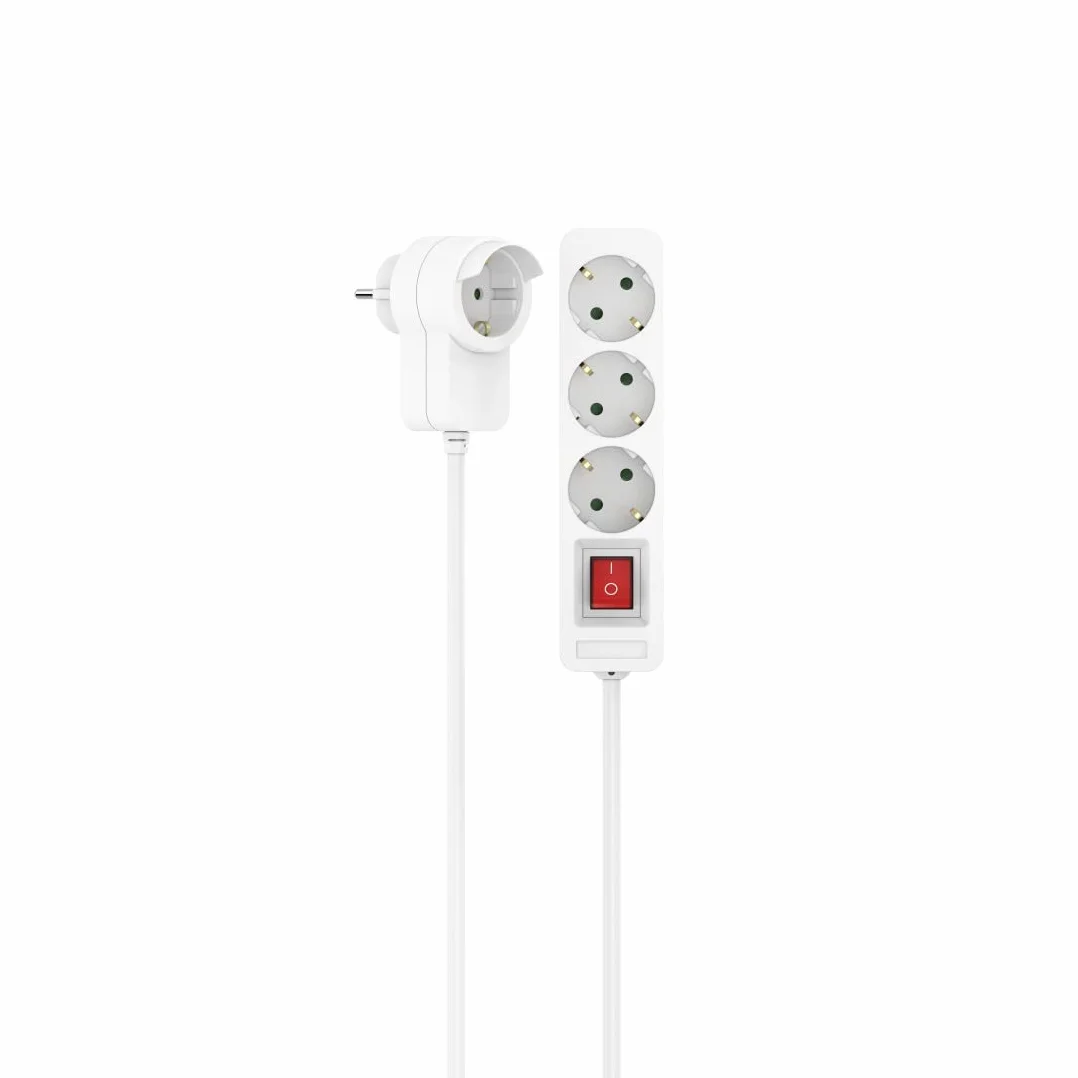 Hama regleta 3 enchufes interruptor toma adicional 1,4 m blanca