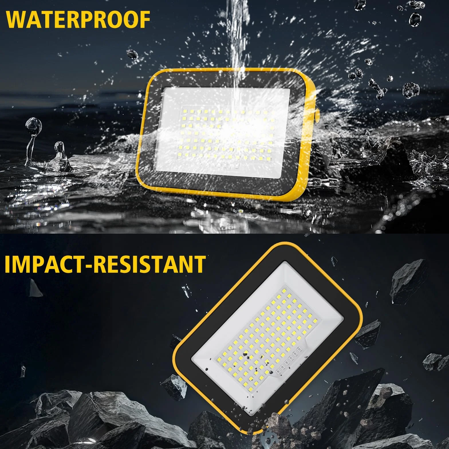 NATPOW Foco LED Recargable, 5 Modos Foco Led Bateria, Luz de Trabajo Portátil con Cable USB, IP65 Impermeable Foco Trabajo para Construcción, Garaje, Taller, Camping, Emergencia (2 unidades)
