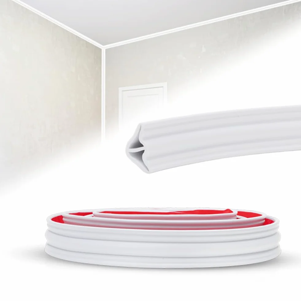 Molduras decorativas flexibles autoadhesivas de techo 42 x 30 mm blanco 3 m