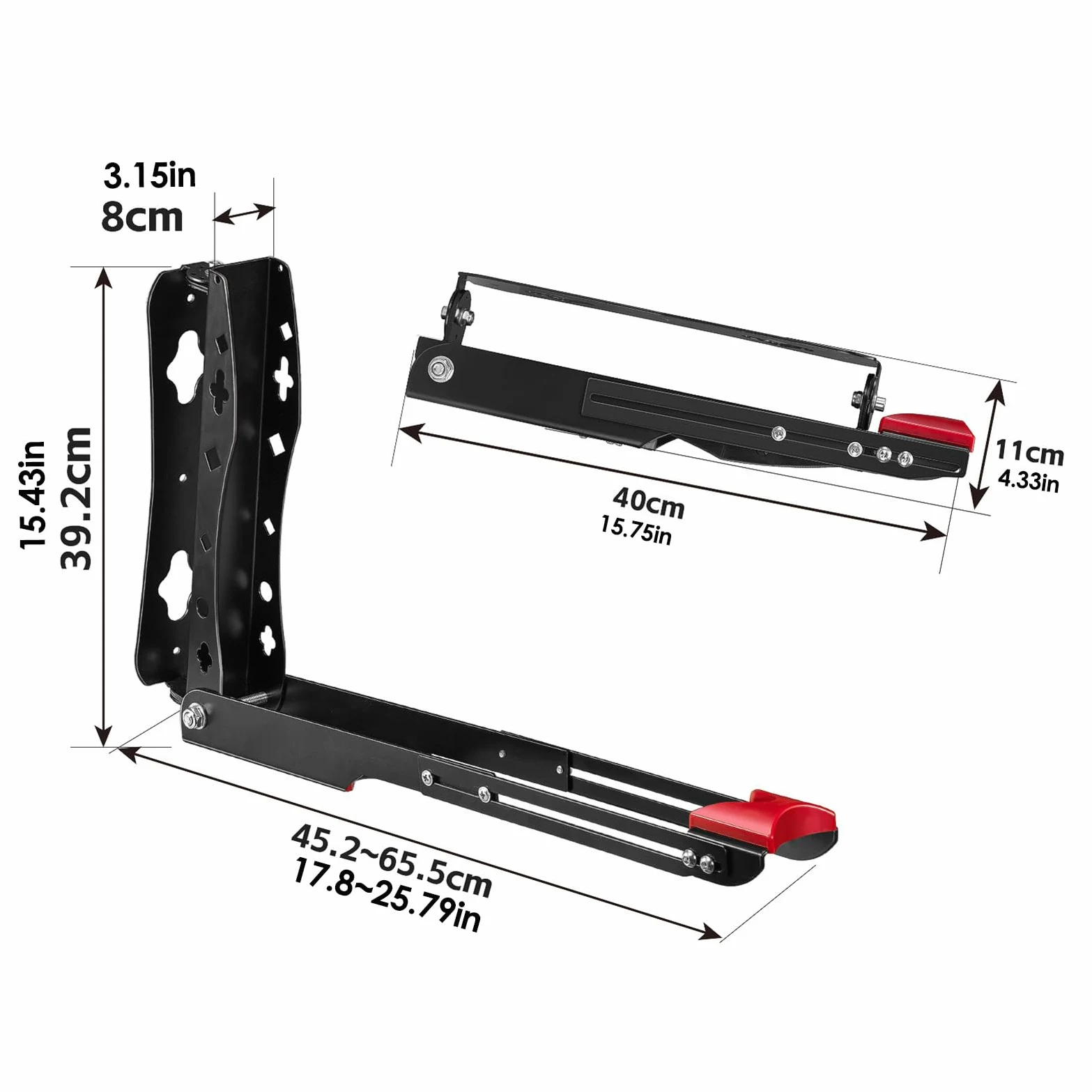 Soporte de pared para bicicleta para montaje en pared | Soporte ajustable estable para organización de almacenamiento vertical para gimnasio, taller al aire libre, comercial