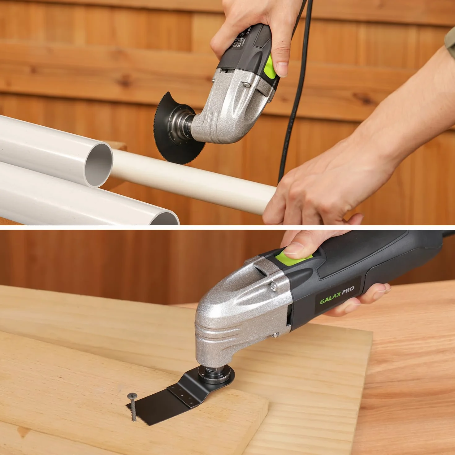 GALAX PRO Herramientas de Oscilación 180W, Herramienta multifunción 22000 OPM, 12 Piezas de accesorios con Láminas de Cambio Rápido Multifunción para lijar, brunir.