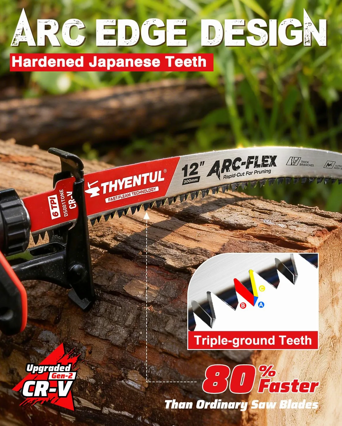 Juego de 3 hojas de sierra alternantes de dientes japoneses 6TPI de 12 pulgadas