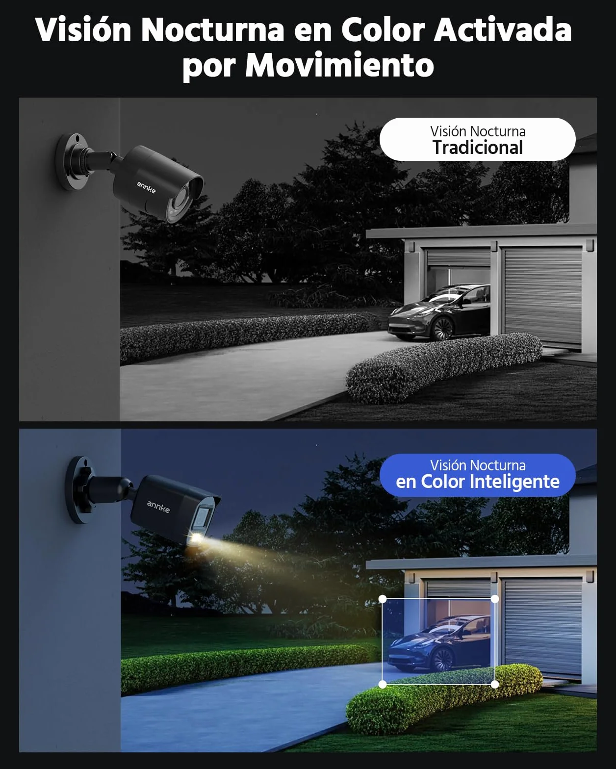 ANNKE 3K Lite 8CH DVR con Detección Personas/Vehiculos, 4X 1080P Visión Nocturna en Color Cámaras Kit de Videovigilancia con Disco Duro 1TB, Alarmas por Email, Grabación 24/7, Luz Dual Inteligente
