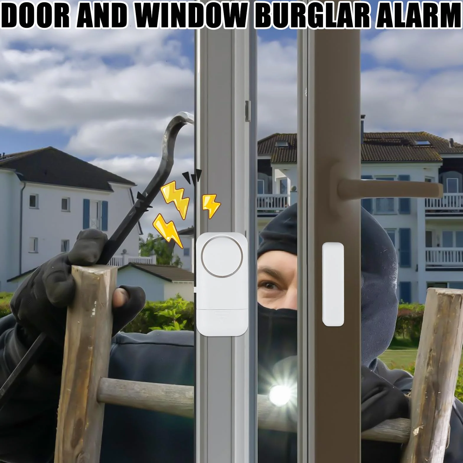 6 piezas de alarma inalámbrica para puerta y ventana de 120 dB, sensor de alarma de protección contra robos con contacto magnético – Sistema de alarma de seguridad inalámbrico para casa, apartamento