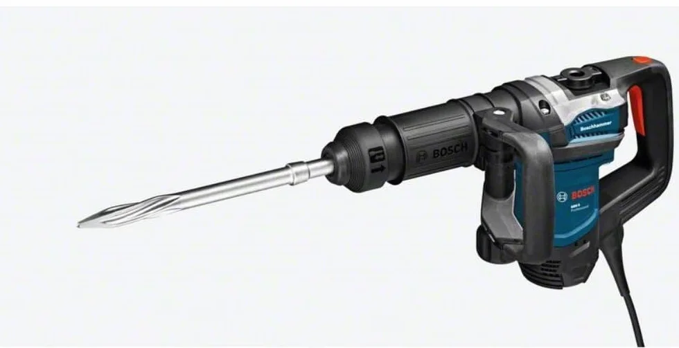 Bosch Professional martillo demoledor GSH 5 (SDS max., energía de impacto de 7,5 J, potencia 1100 W, incl. cincel puntiagudo, maletín)
