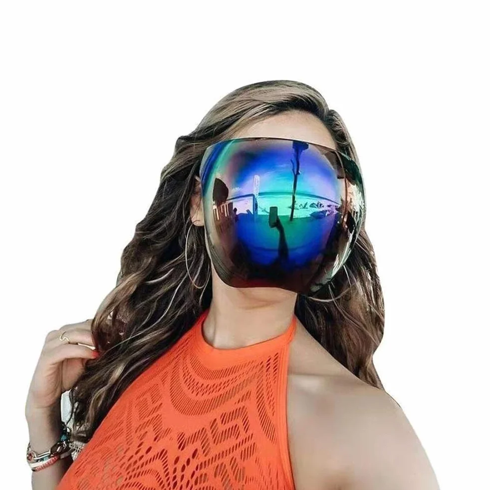 protector facial, visera de gafas de sol protección facial completa, gafas protectoras UV 400, gafas de sol antivaho con almohadillas nasales extraíbles