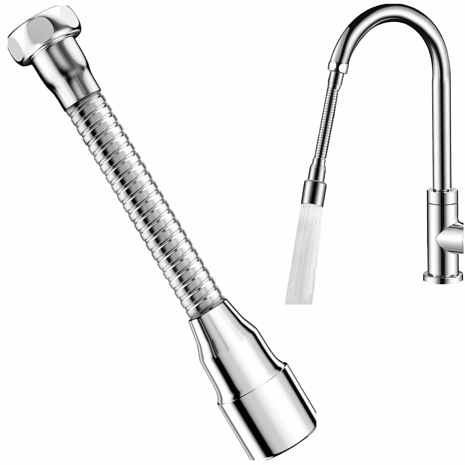 PRETTI Extensor Grifo Cocina, Aireador Extensible Universal con Rotación de 360°, Filtro de Ahorro de Agua Anti-explosiones, 14 cm