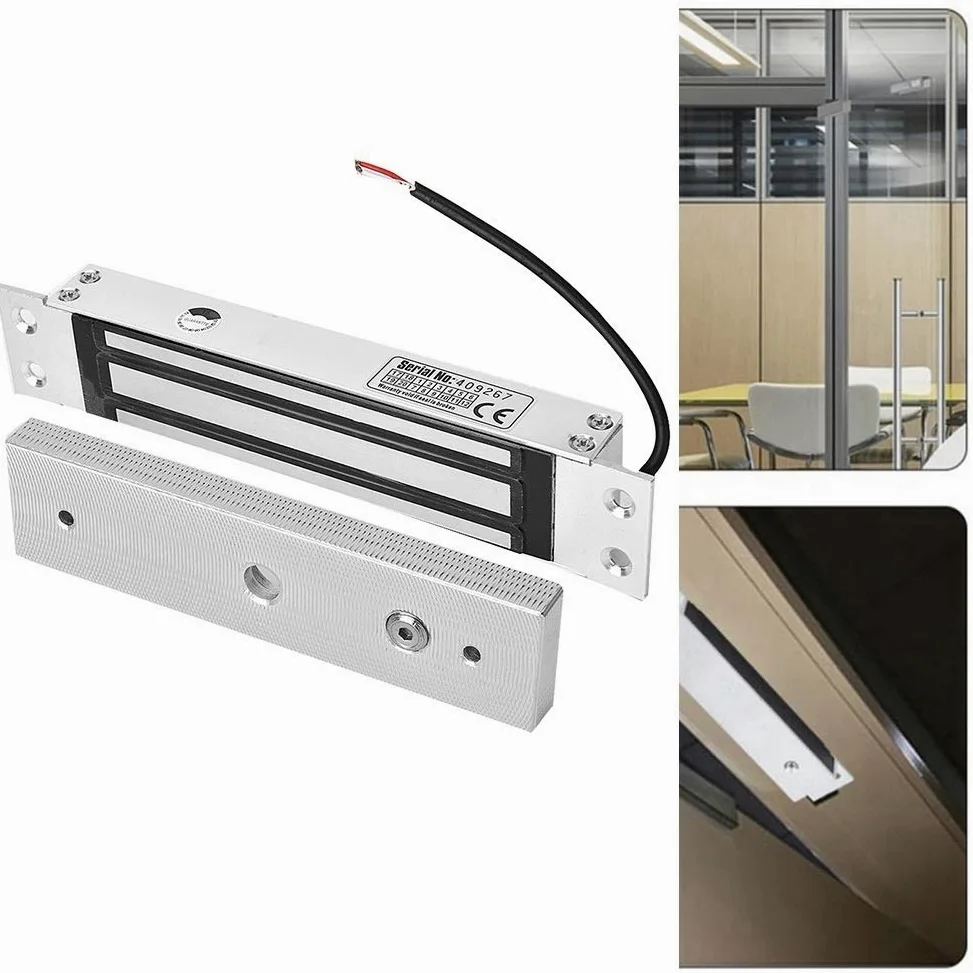 Cerradura electromagnética, MAGT eléctrico magnético Flush cerradura electromagnética Monte Embedded DC 12V 180kg Fuerza de retención for el control de acceso de una sola puerta