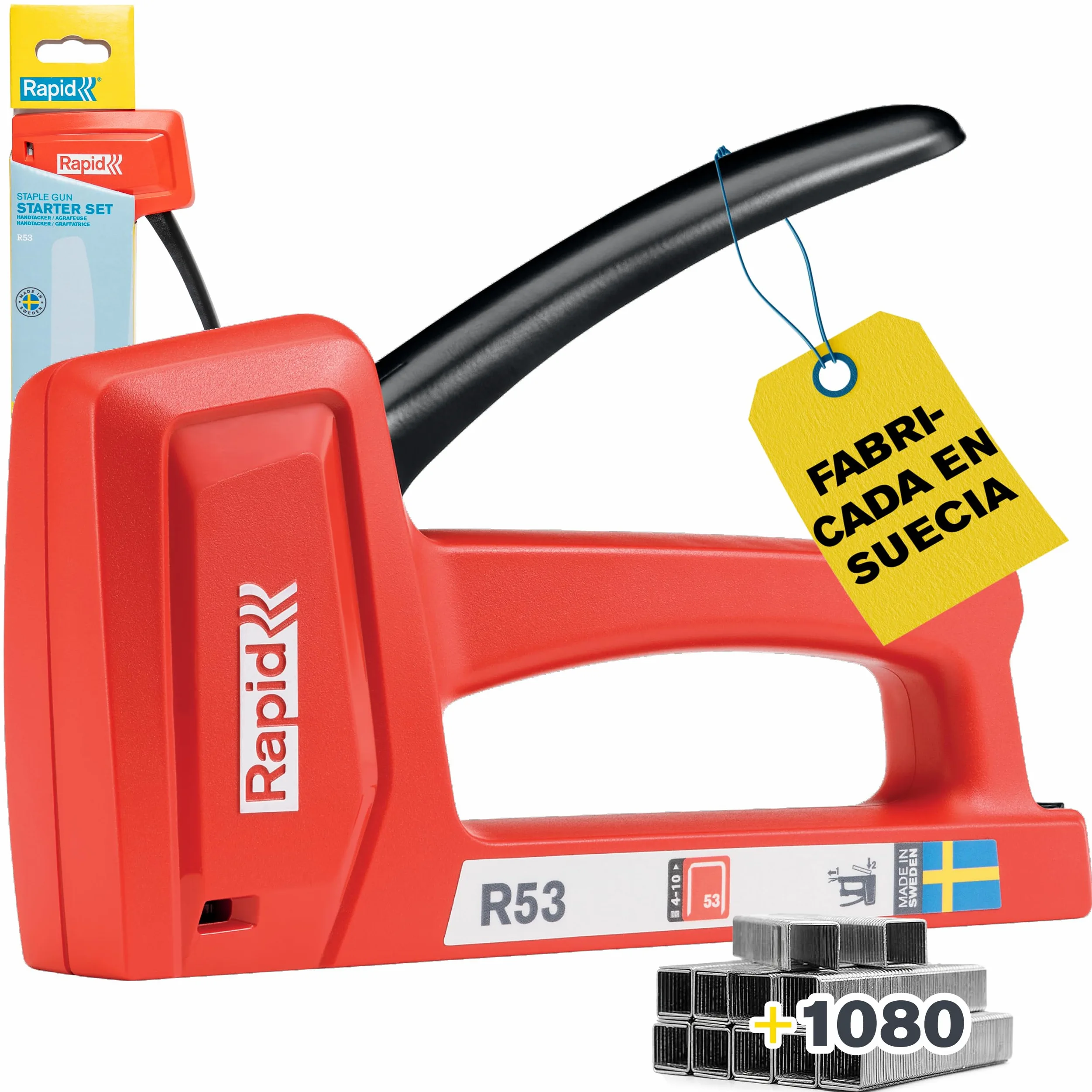 Rapid 5001747 – Grapadora R53 Manual Ligera Con 1080 Grapas Nº53 | Diseño resistente, carga rápida y grapado estable para oficina, comercio o uso profesional