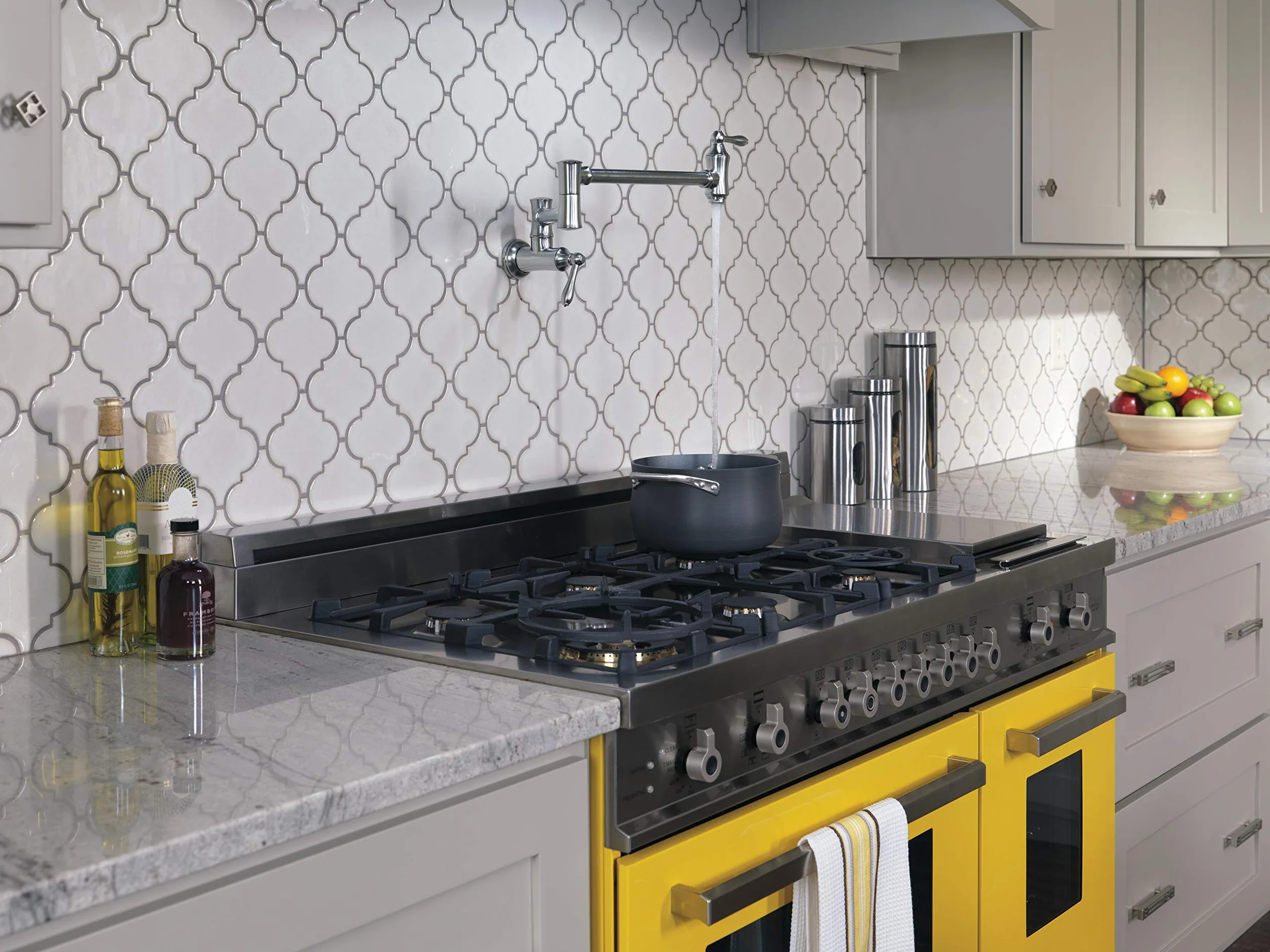 Delta grifo 1177lf-ar soporte de pared Pot Filler Grifo, inoxidable ártico