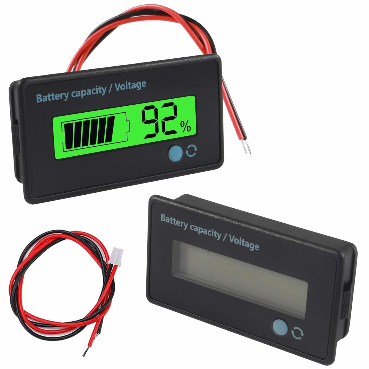 GTIWUNG 2 Piezas Medidores de Batería DC, Indicador de Voltaje de Capacidad, 12V 24V 36V 48V 72V 84V, Verde