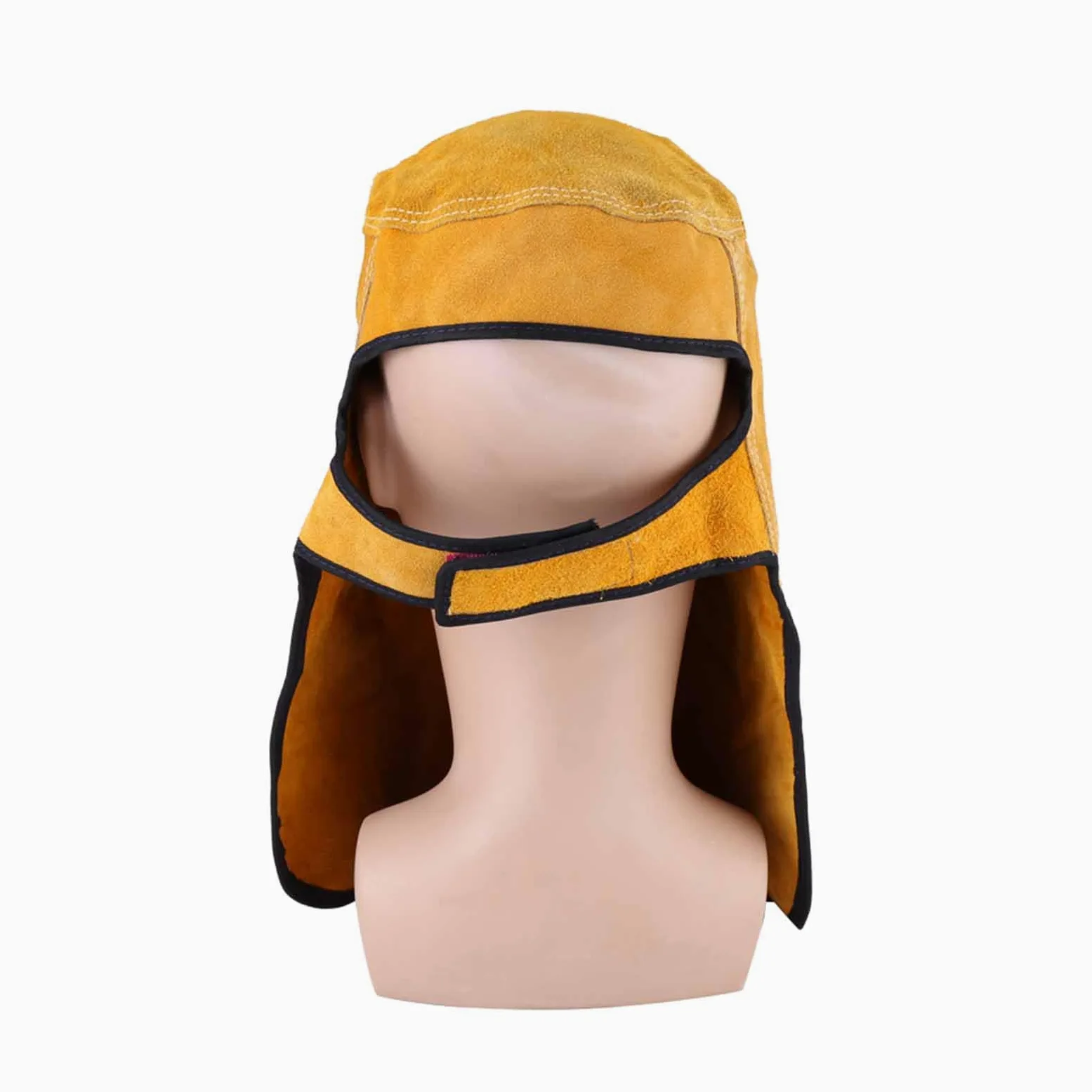 Generic Máscara Facial de Cuero para Soldar, Duradera, a Prueba de Calor, Absorción del Sudor, Máscara de Protección para Casco de Soldadura Transpirable con Tapa Abierta, Gancho