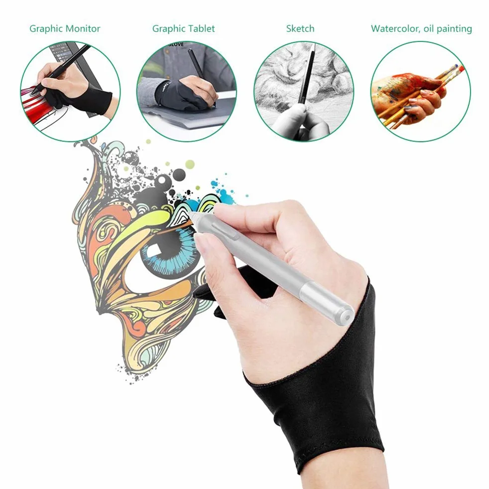 Guante para tablet Drawing Glove, guantes antiincrustante para tableta gráfica, iPad, pantalla, pintura artística, protección de la superficie
